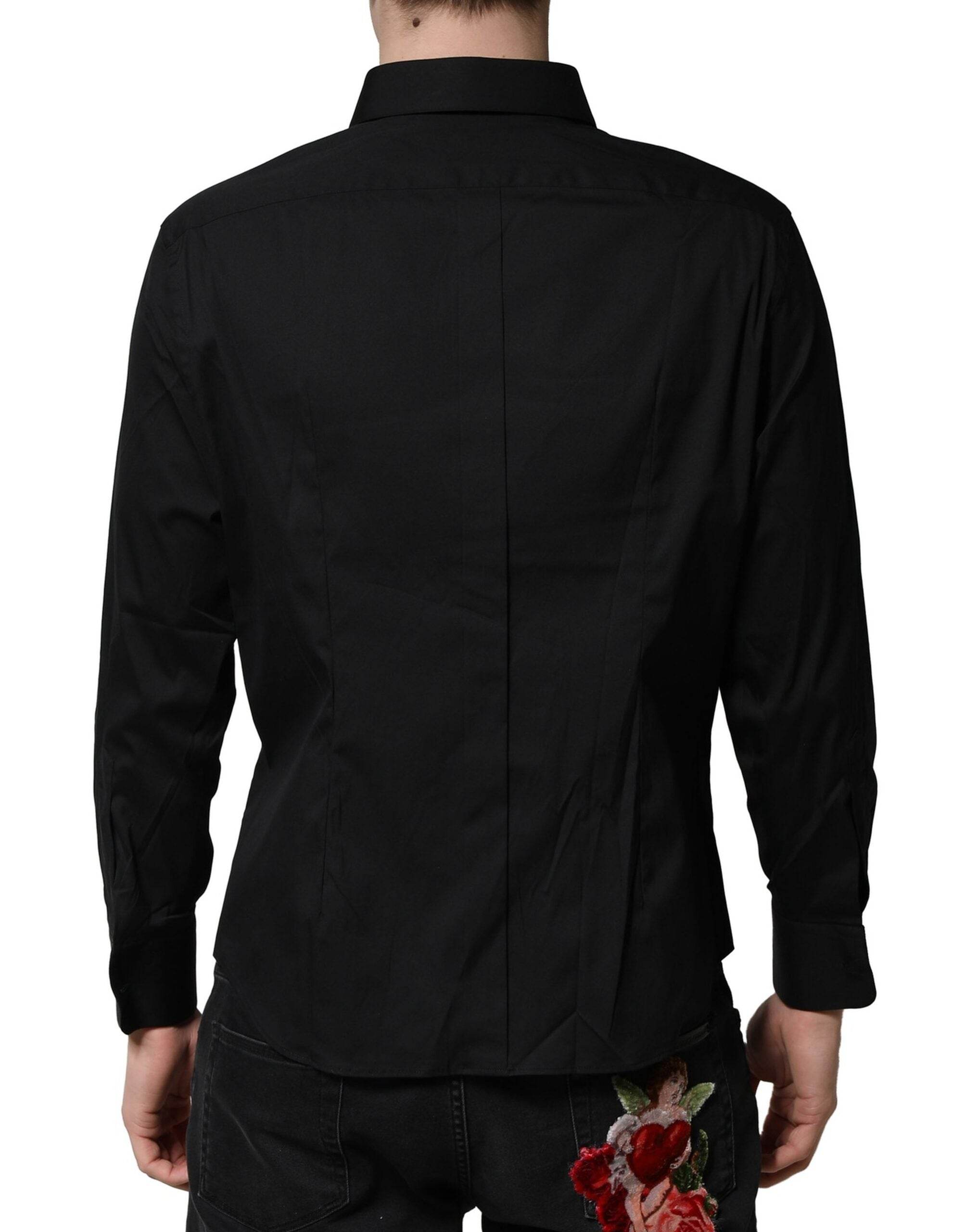 Dolce & Gabbana Black SARTORIA Cotton Formal Men Dress Shirt - Hilstor