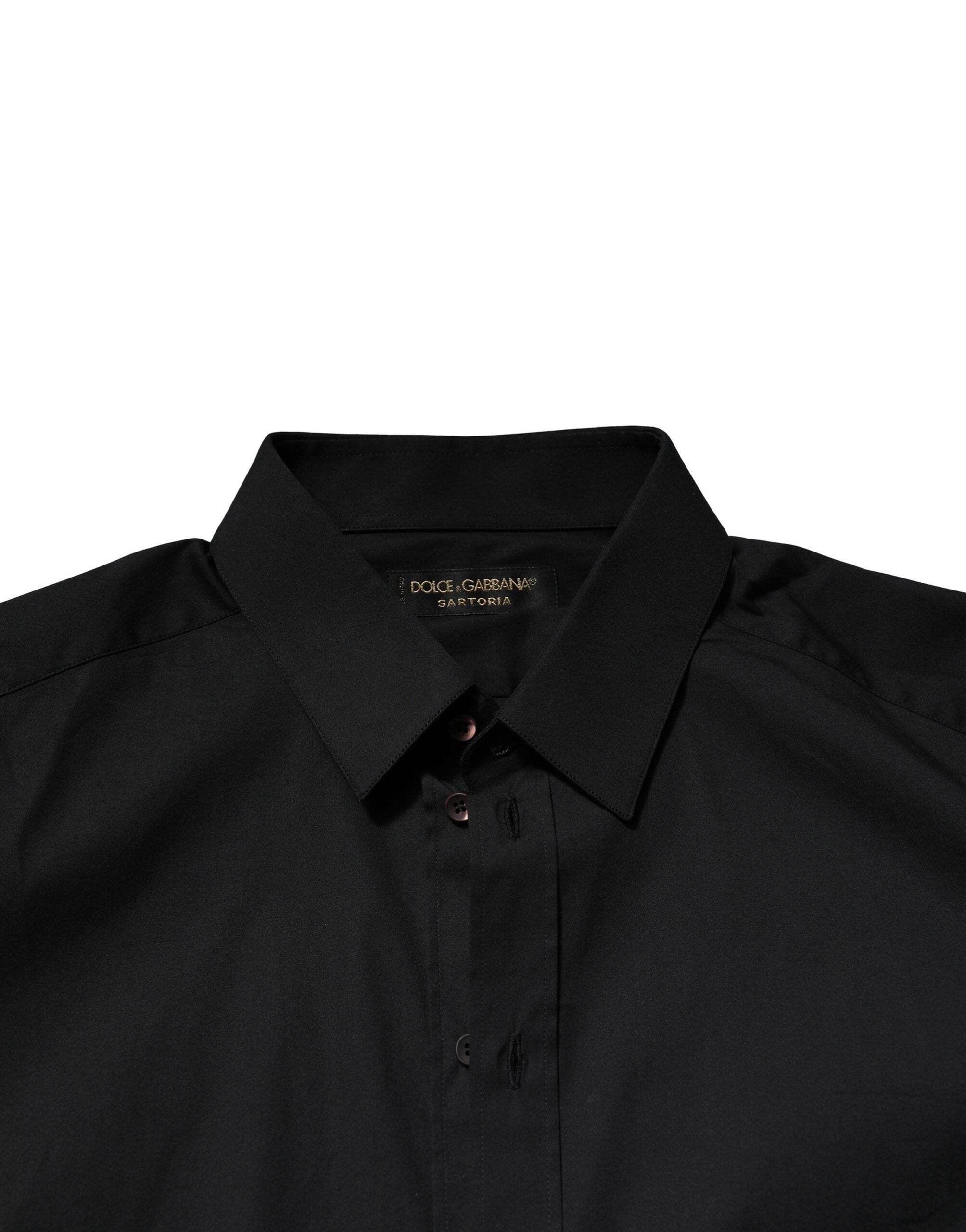 Dolce & Gabbana Black SARTORIA Cotton Formal Men Dress Shirt - Hilstor