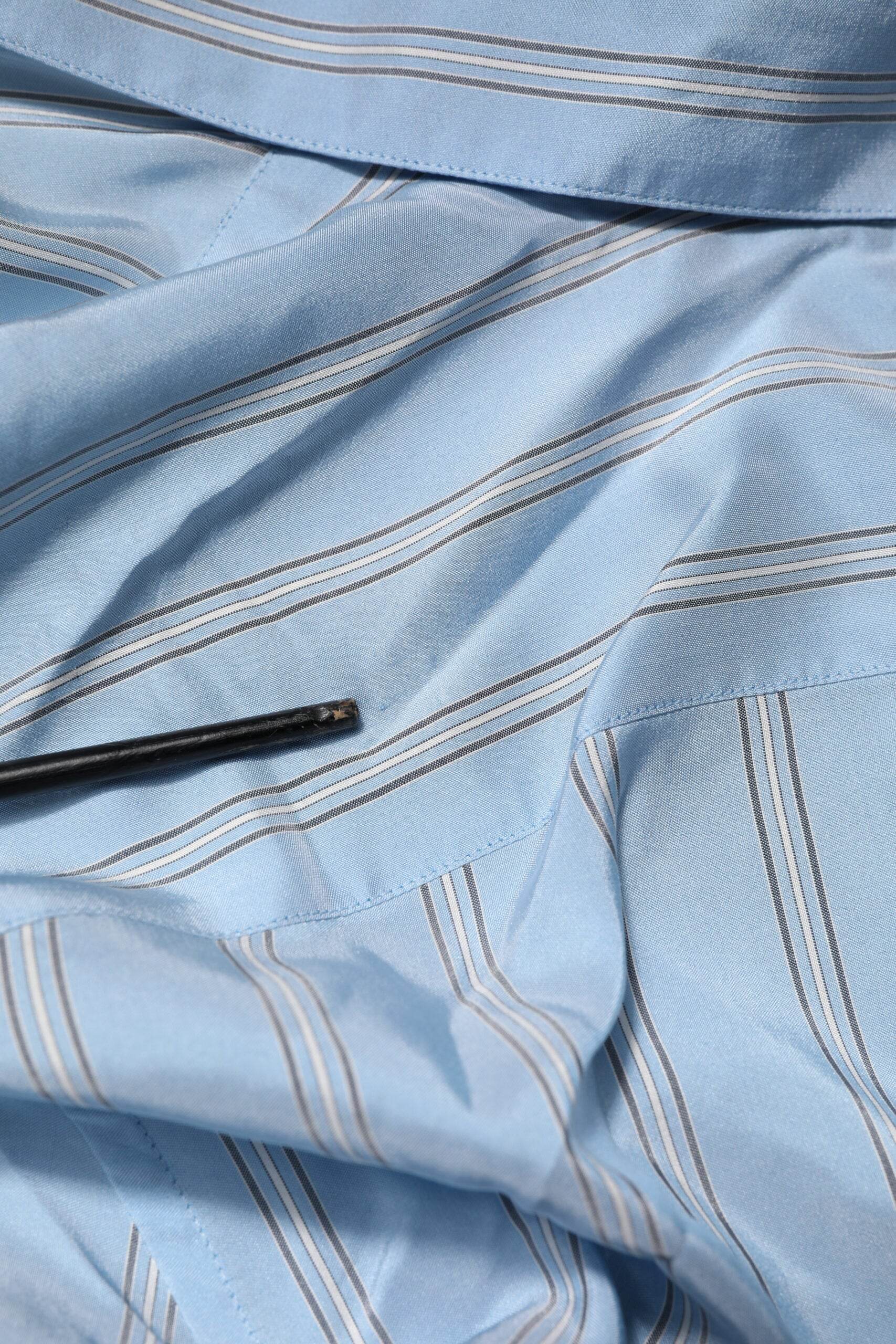 Dolce & Gabbana Light Blue MARTINI Striped Formal Dress Shirt - Hilstor