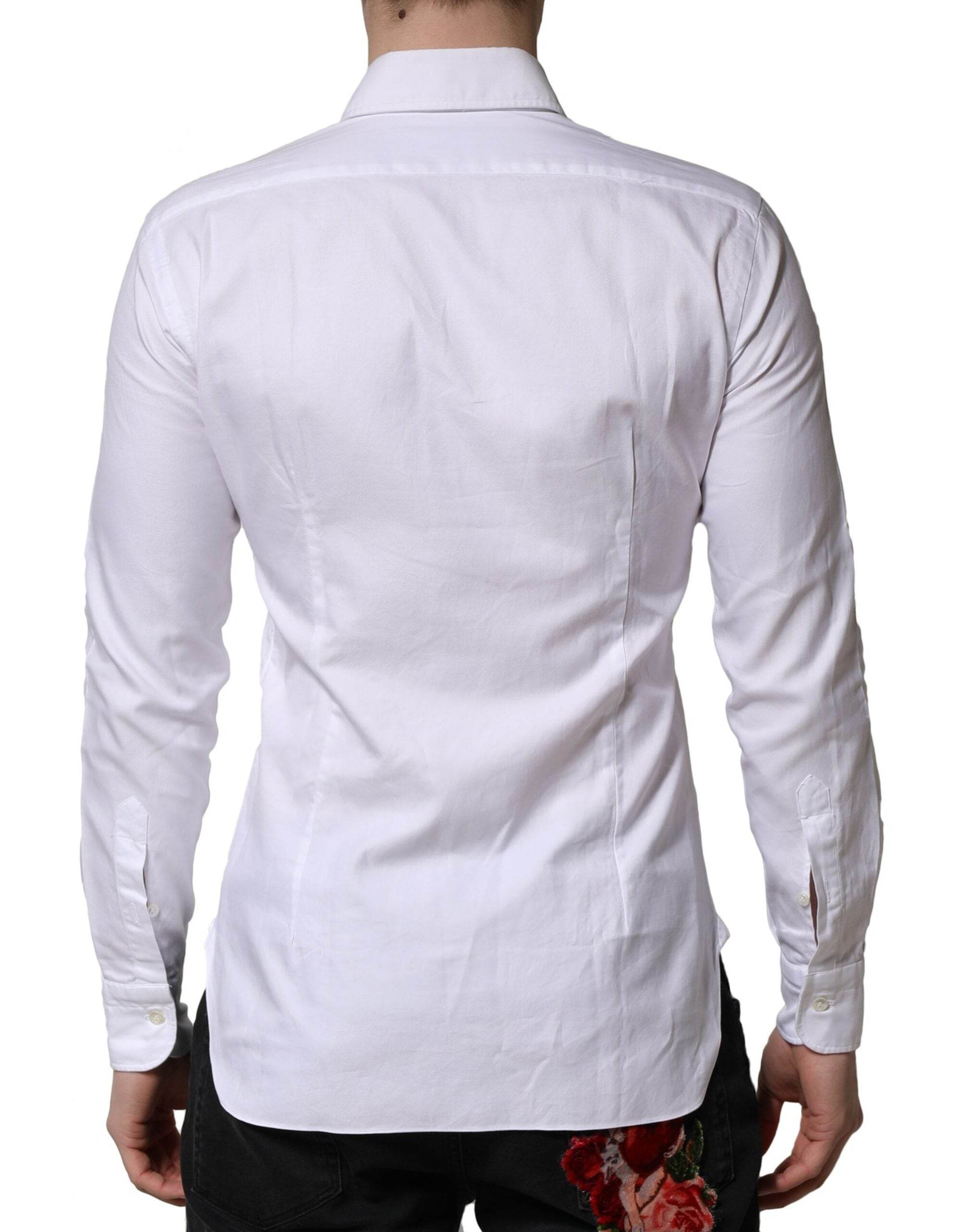 Barba Napoli White Long Sleeves Collared Dress Formal Shirt - Hilstor