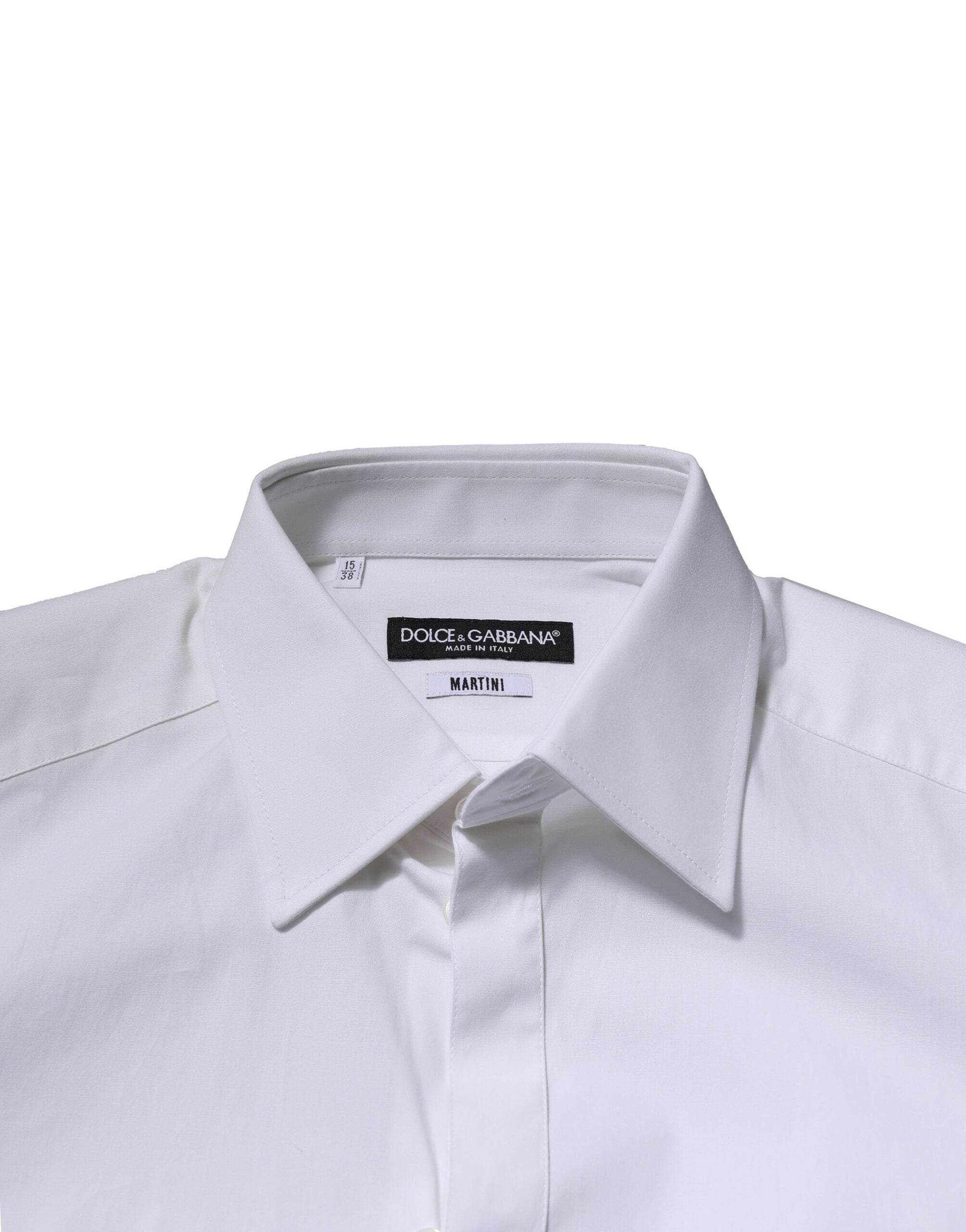 Dolce & Gabbana White MARTINI Long Sleeves Dress Formal Shirt - Hilstor