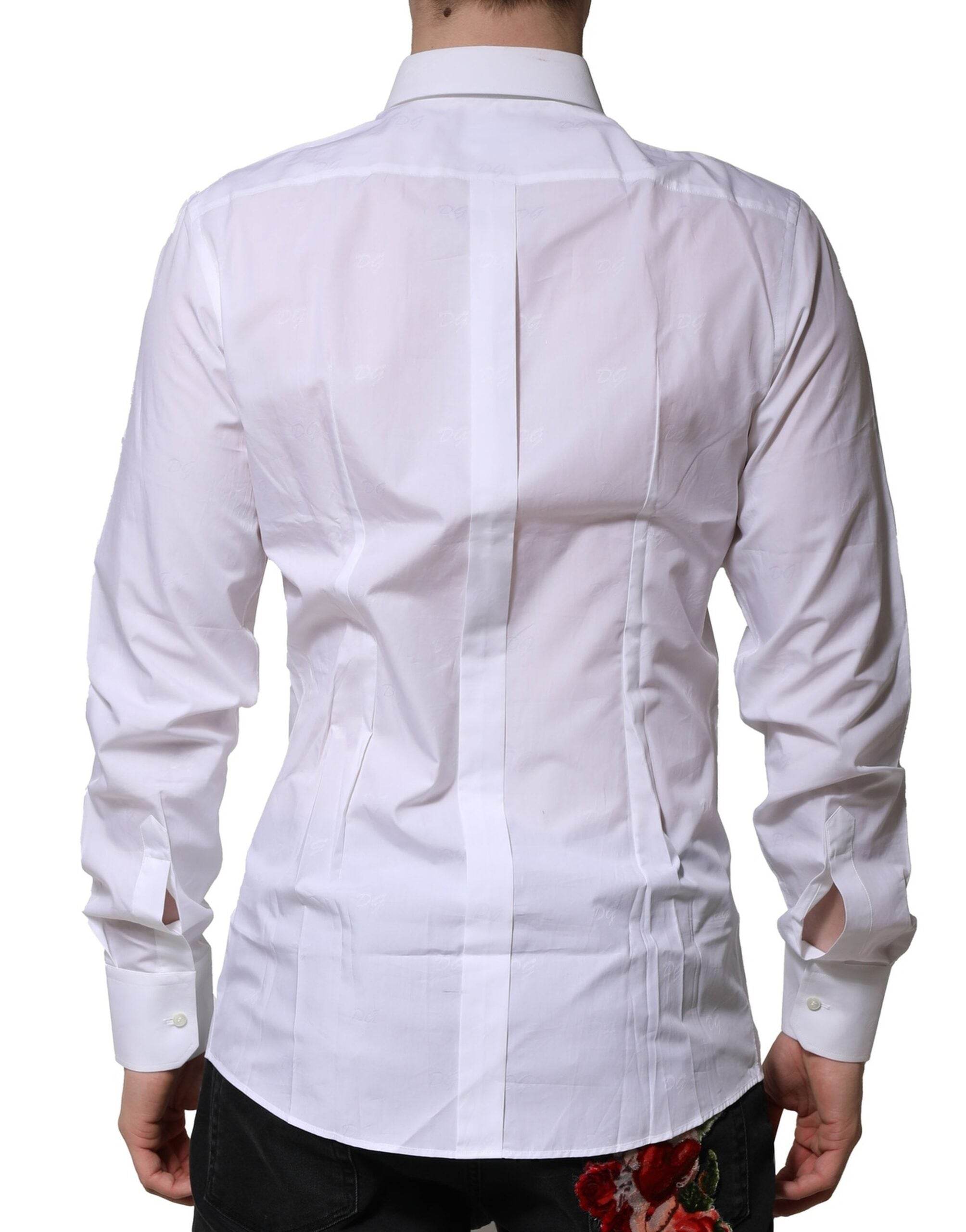 Dolce & Gabbana White GOLD Long Sleeves Dress Formal Shirt - Hilstor