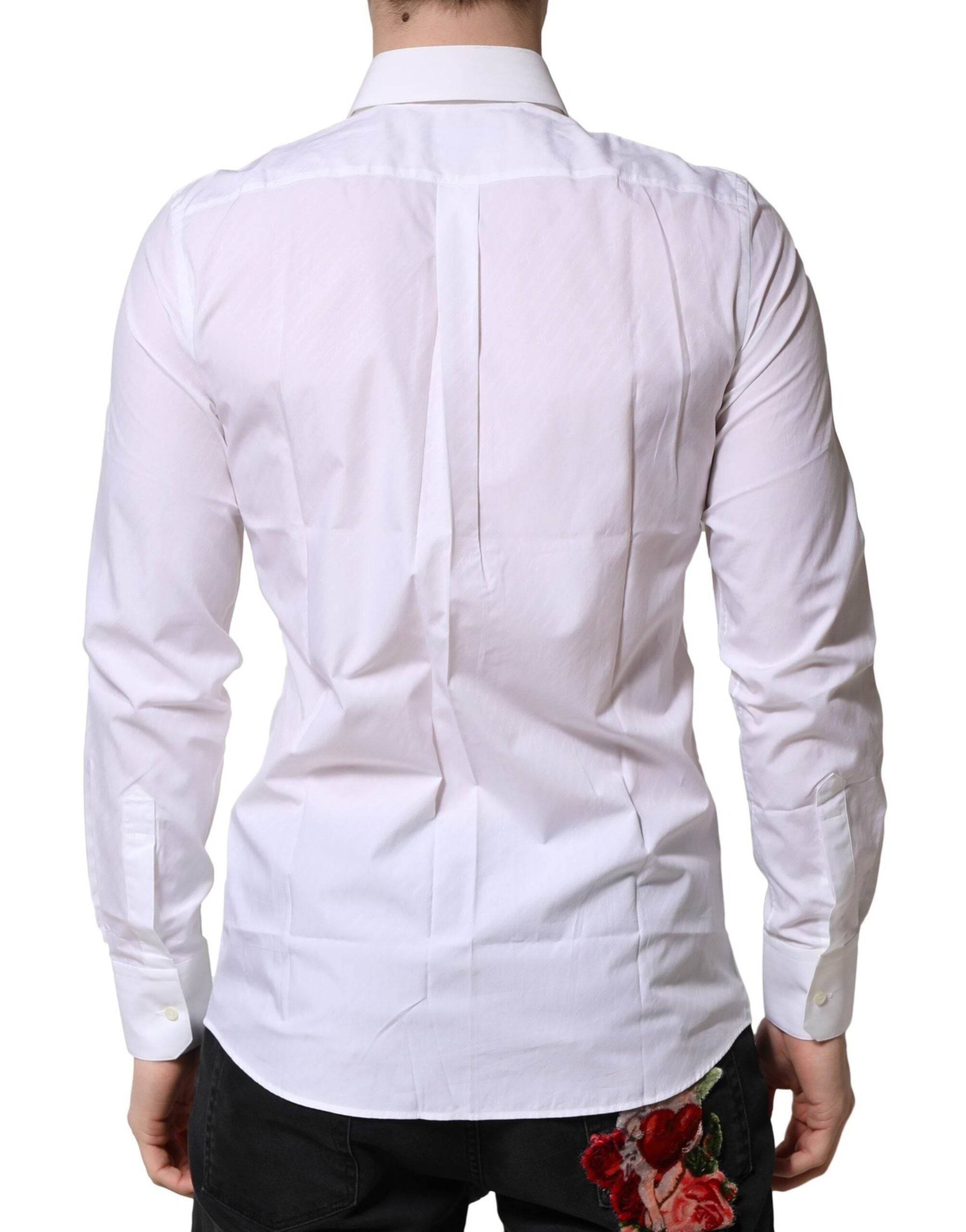 Dolce & Gabbana White MARTINI Long Sleeves Dress Formal Shirt - Hilstor