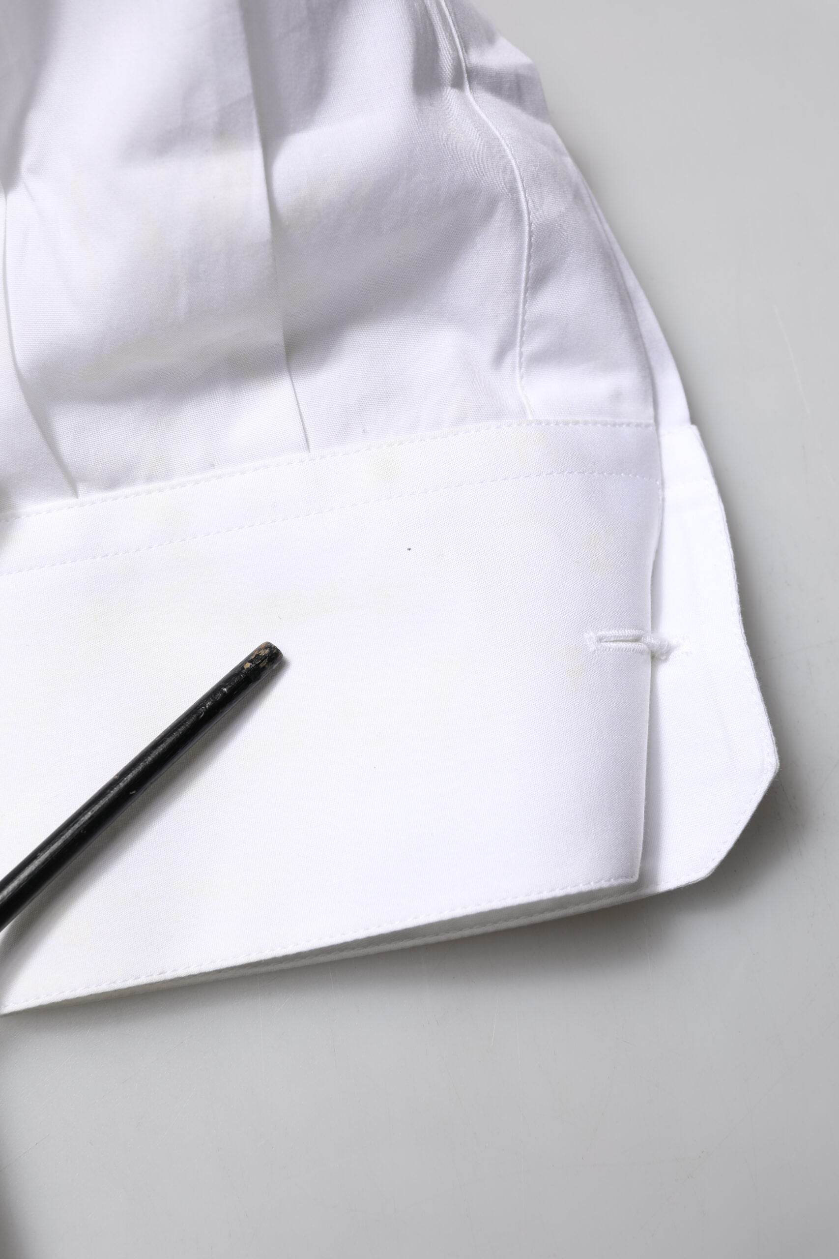 Dolce & Gabbana White GOLD Bib Poplin Dress Men Formal Shirt - Hilstor