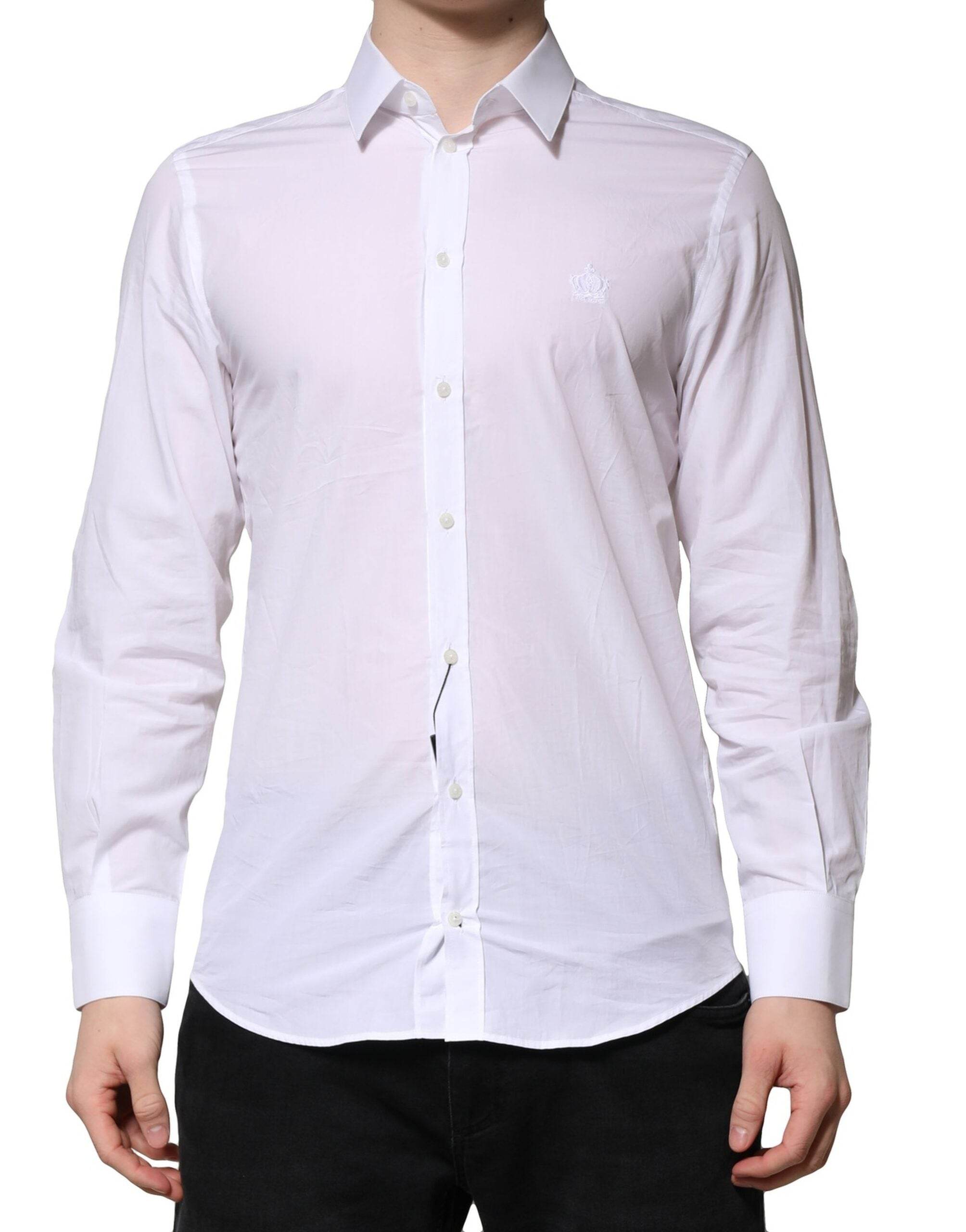 Dolce & Gabbana White MARTINI Long Sleeves Men Formal Shirt - Hilstor