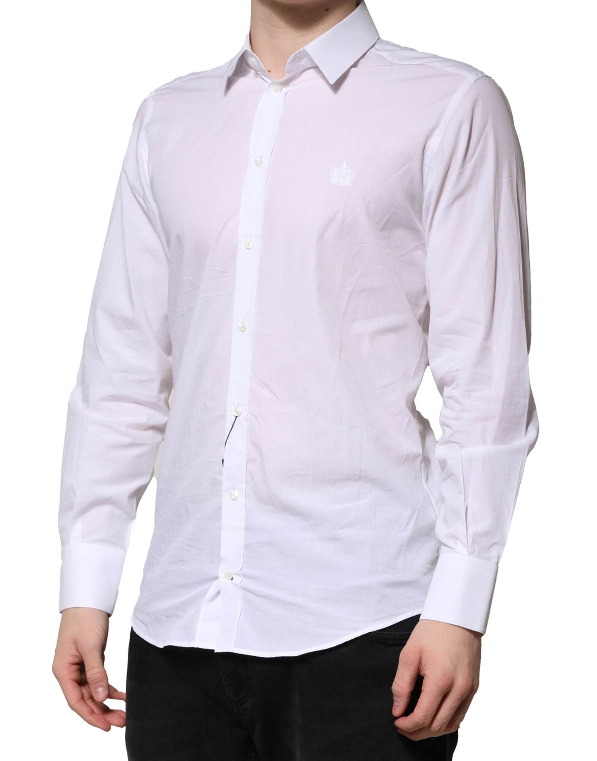 Dolce & Gabbana White MARTINI Long Sleeves Men Formal Shirt - Hilstor