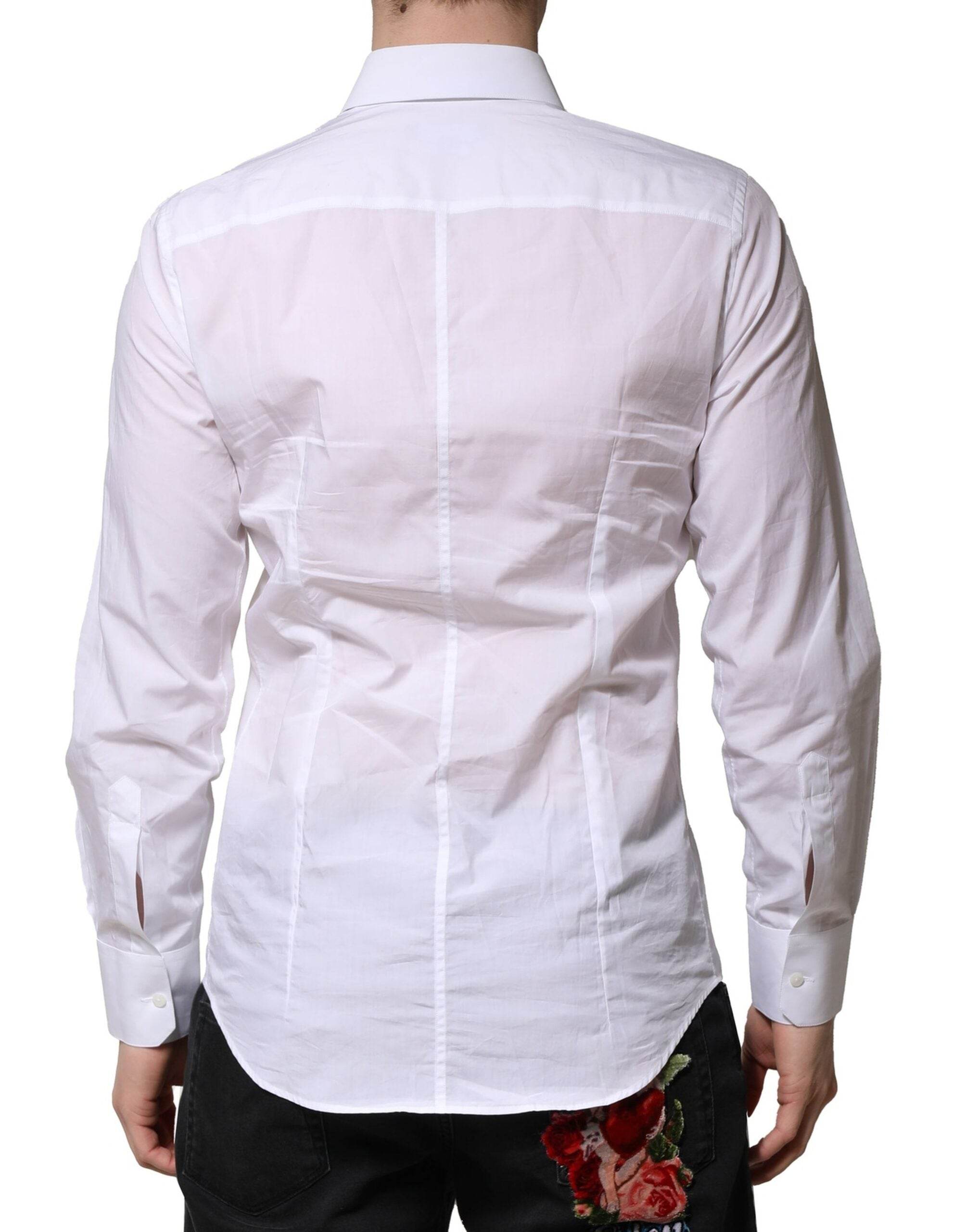 Dolce & Gabbana White MARTINI Long Sleeves Men Formal Shirt - Hilstor