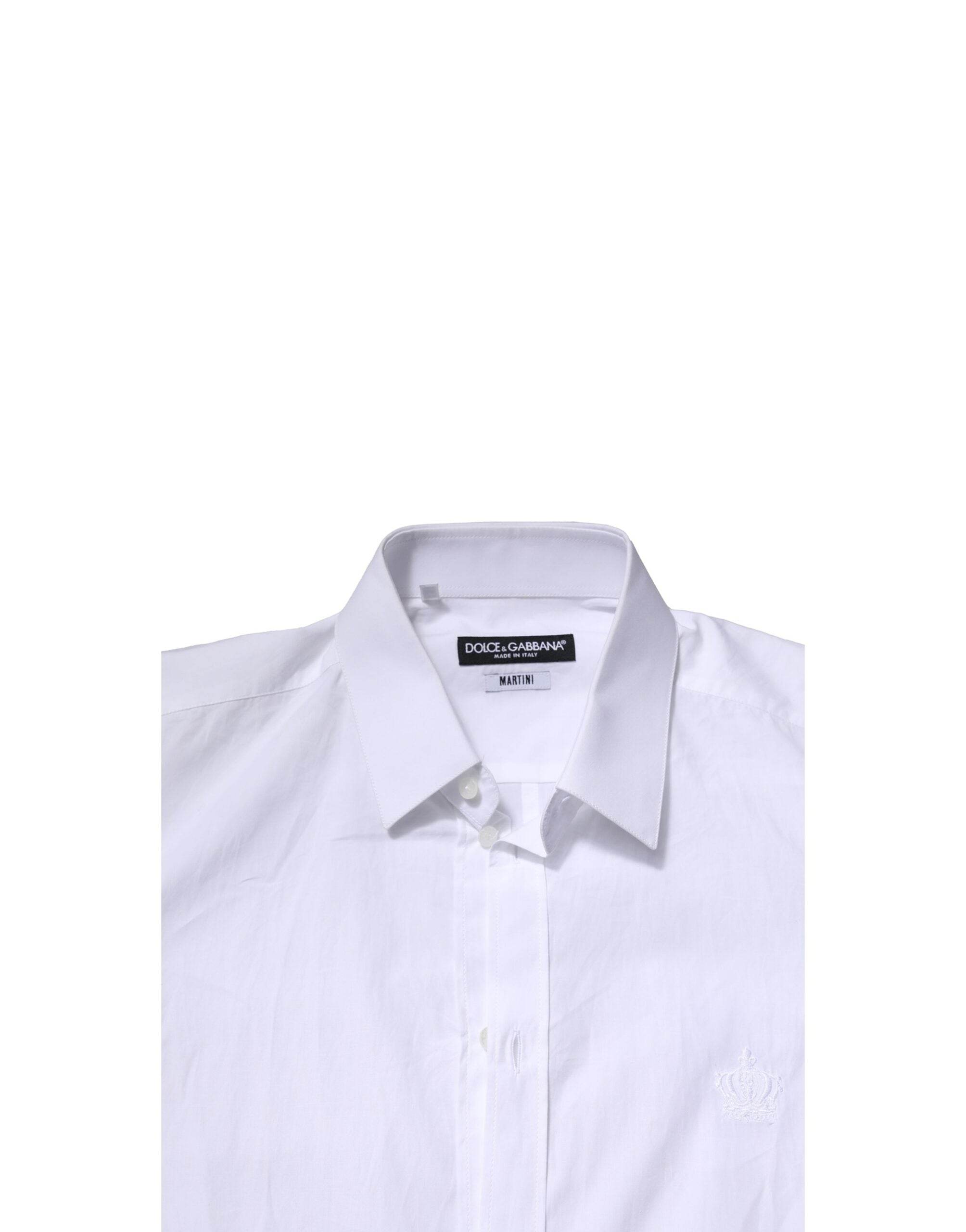 Dolce & Gabbana White MARTINI Long Sleeves Men Formal Shirt - Hilstor