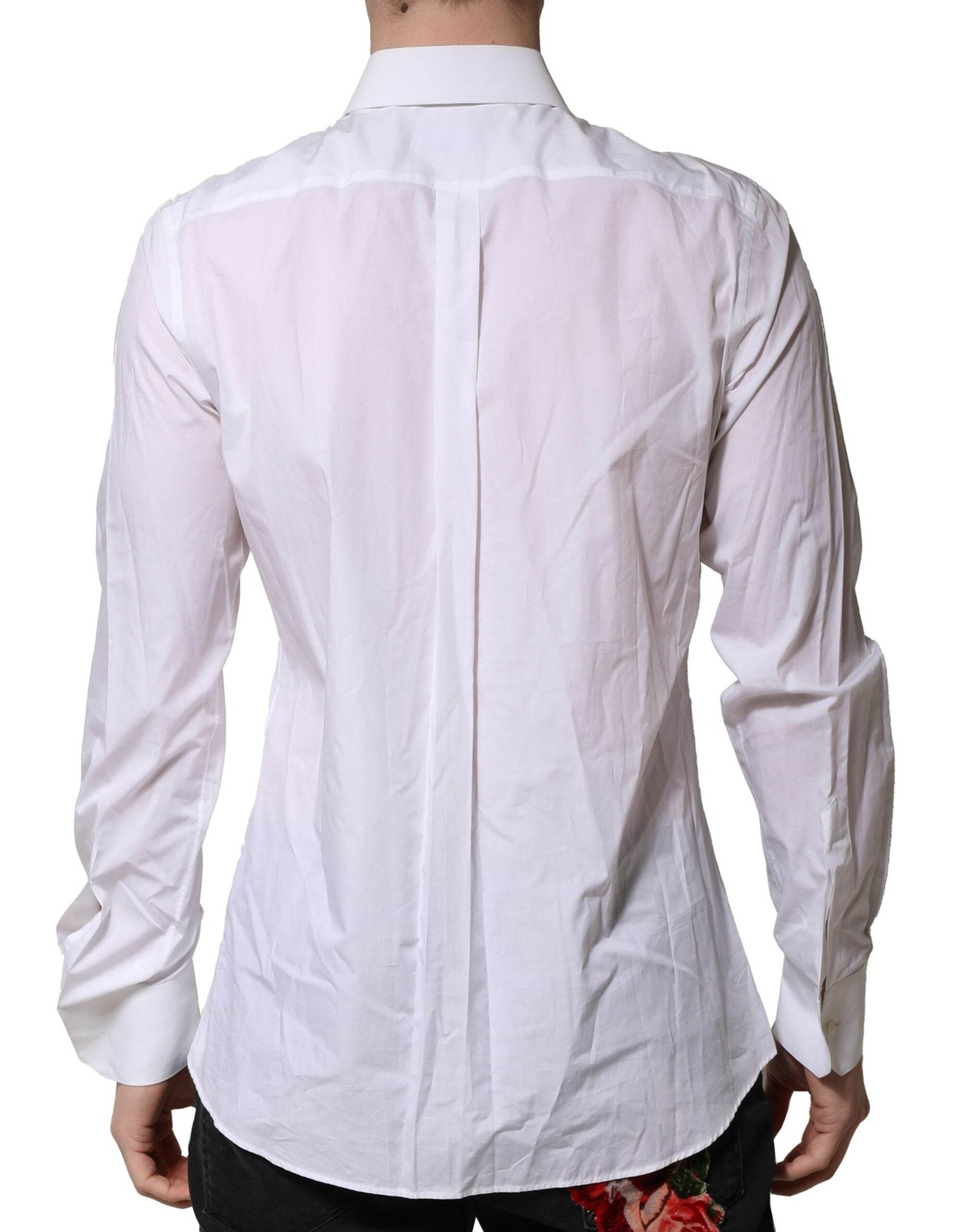 Dolce & Gabbana White MARTINI Long Sleeves Men Formal Shirt - Hilstor