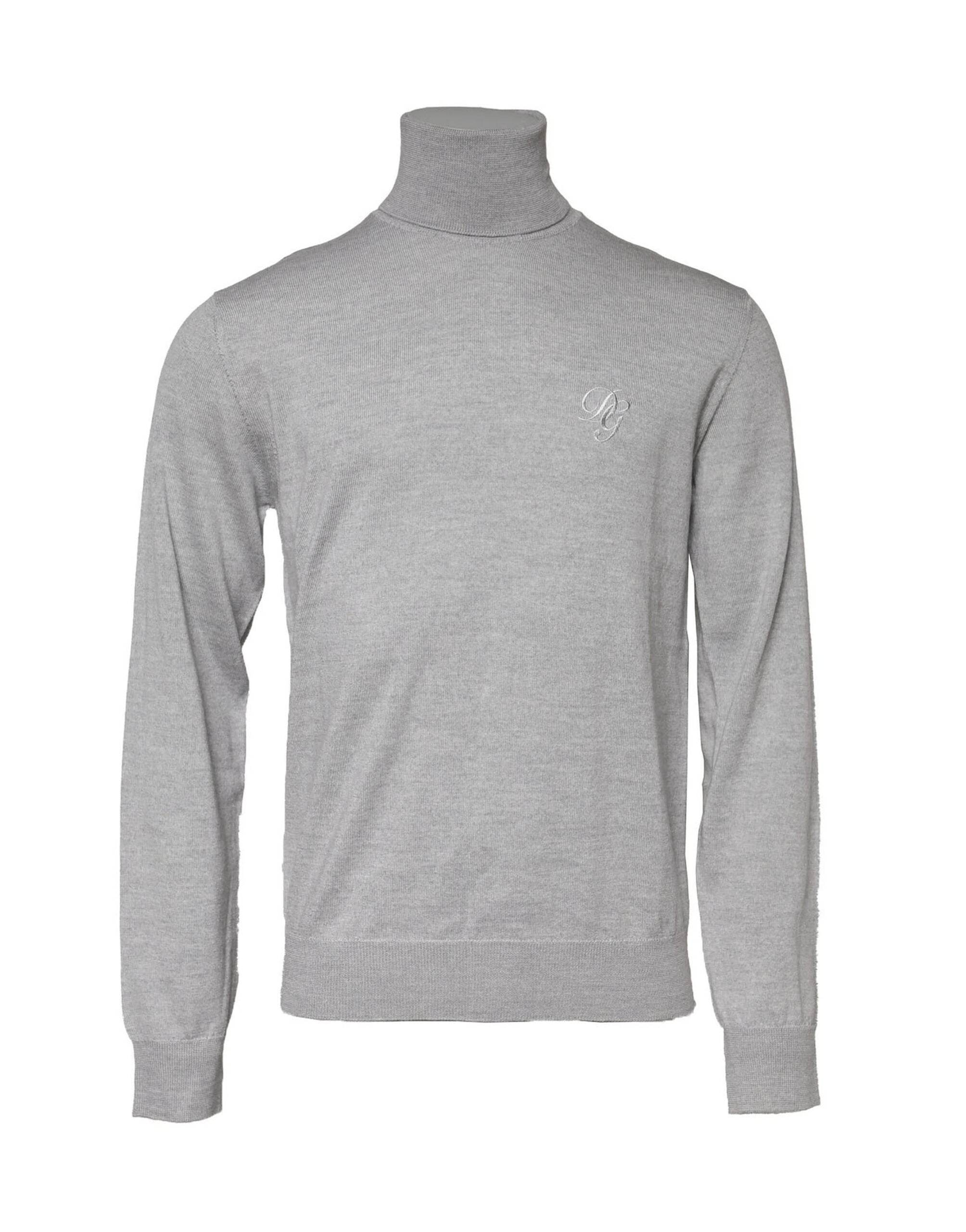 Dolce & Gabbana Gray Long Sleeve Turtleneck Pullover Sweater - Hilstor