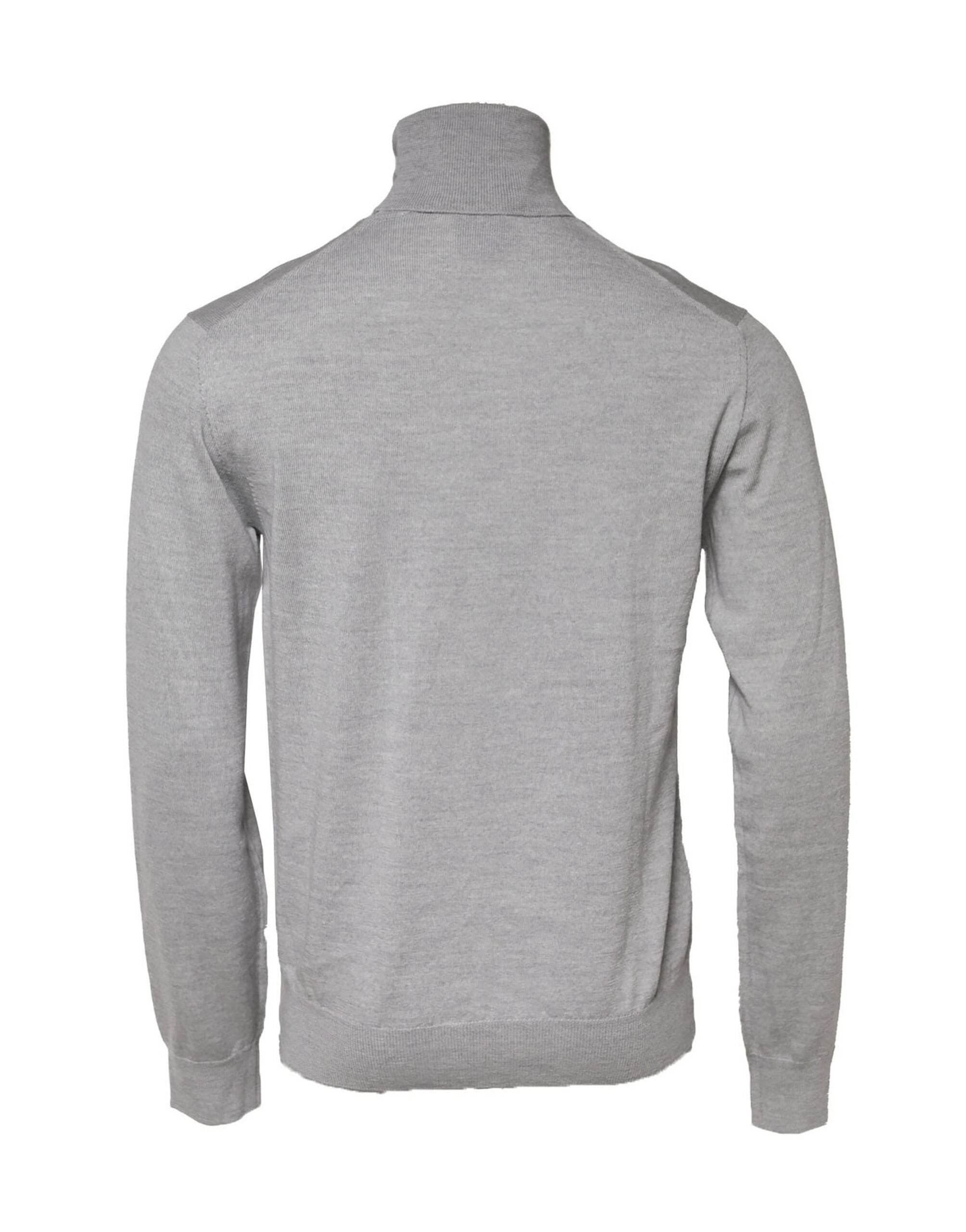 Dolce & Gabbana Gray Long Sleeve Turtleneck Pullover Sweater - Hilstor
