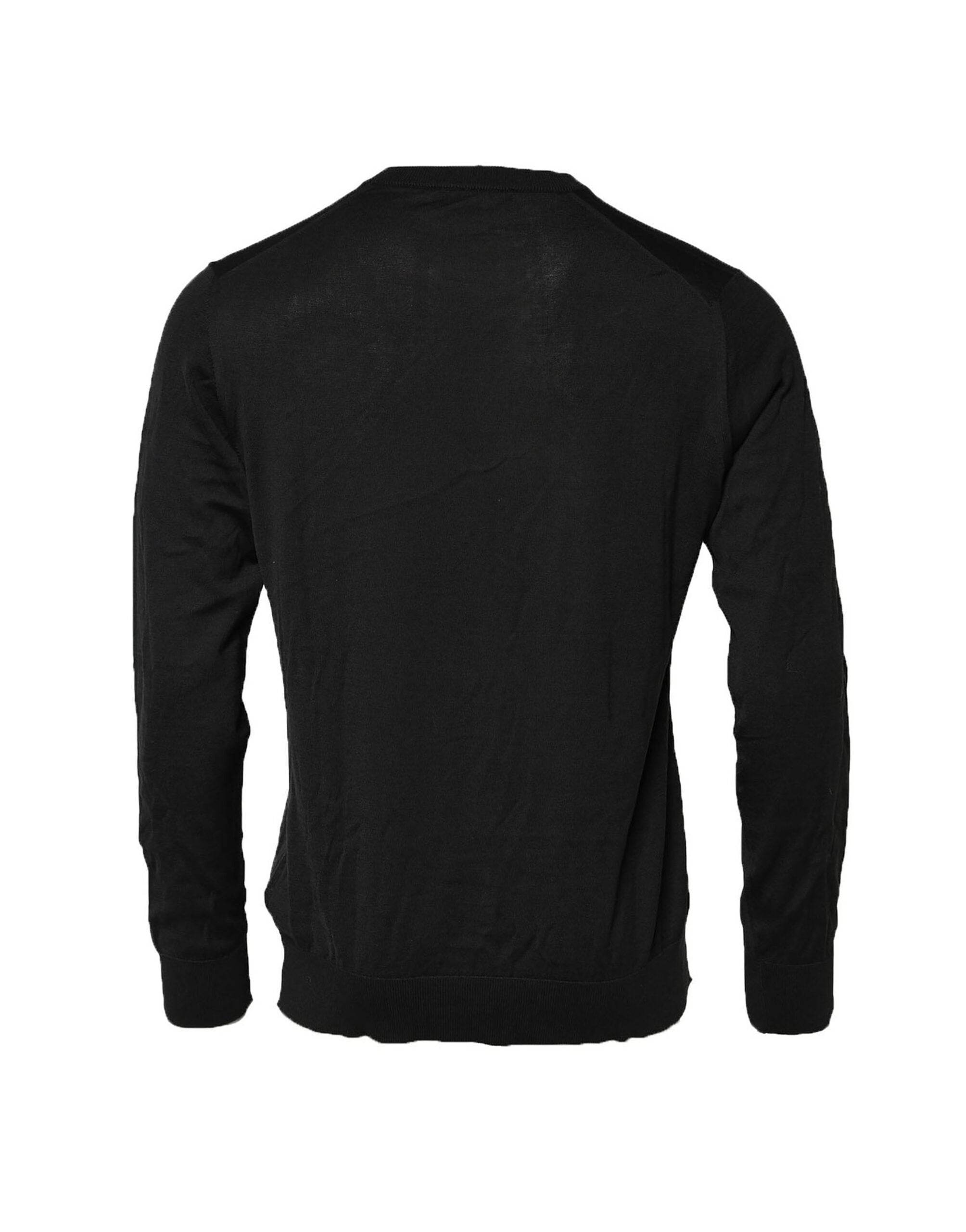 Dolce & Gabbana Black Cotton DG Logo Men Sweatshirt Sweater - Hilstor