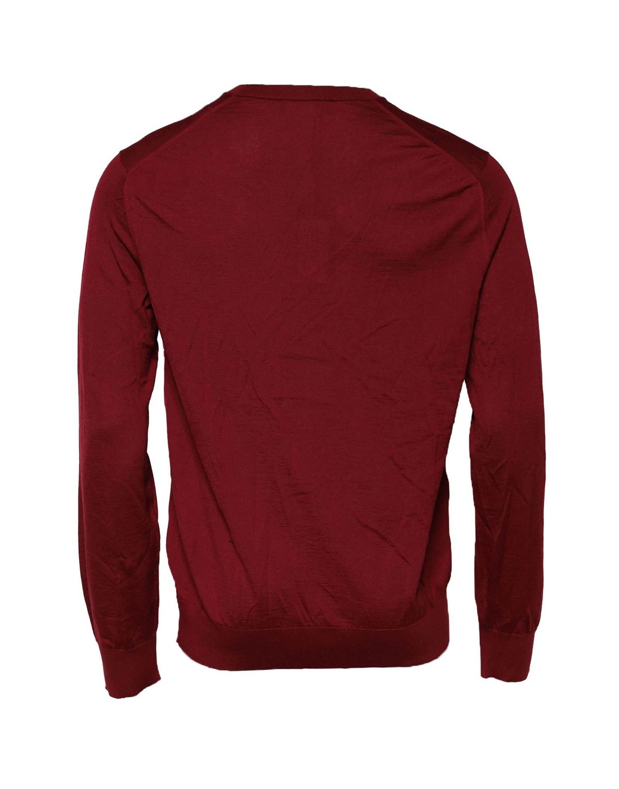 Dolce & Gabbana Maroon Cashmere Crew Neck Sweatshirt Sweater - Hilstor