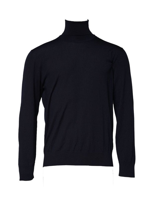Dolce & Gabbana Blue Long Sleeve Turtleneck Pullover Sweater - Hilstor