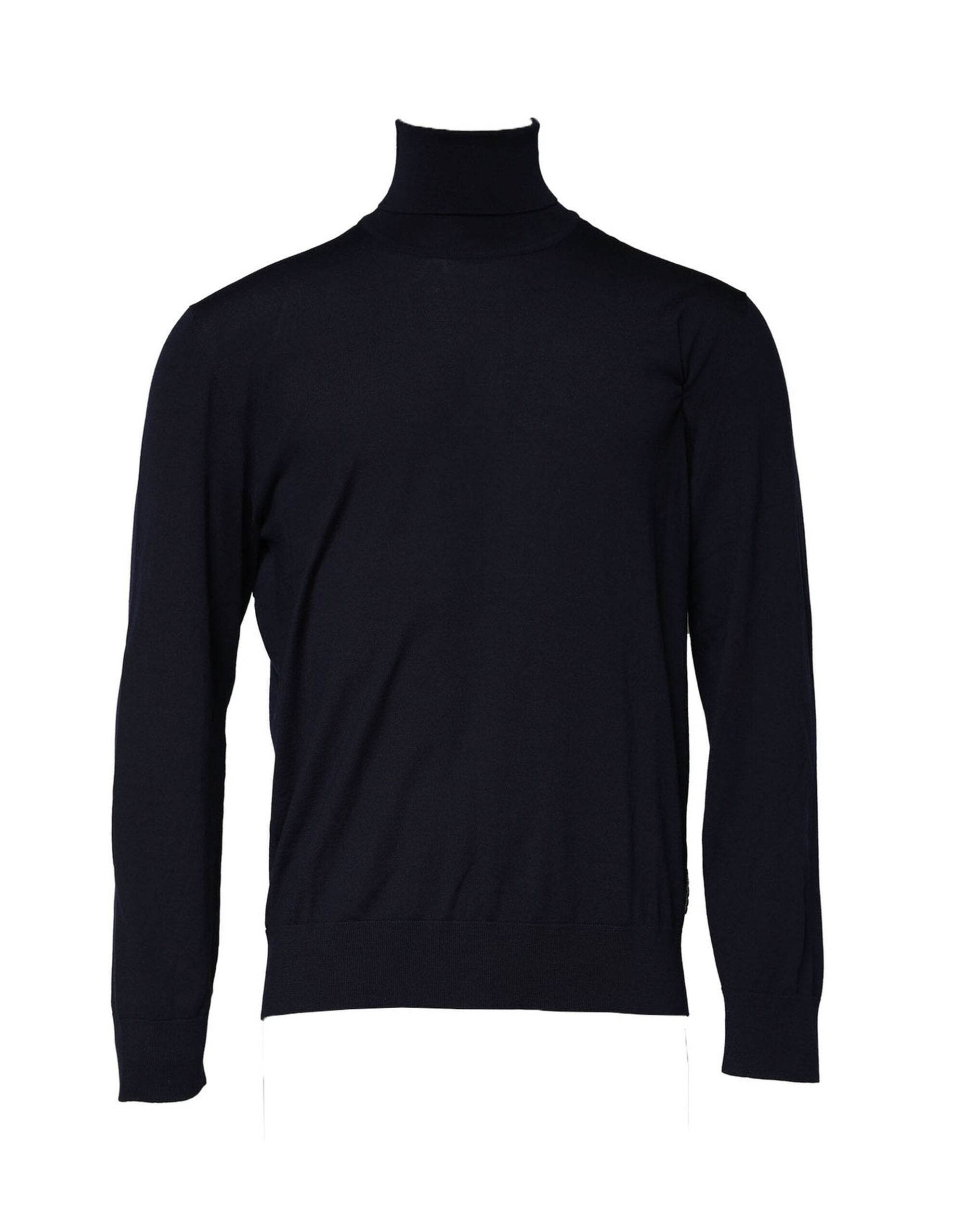 Dolce & Gabbana Blue Long Sleeve Turtleneck Pullover Sweater - Hilstor