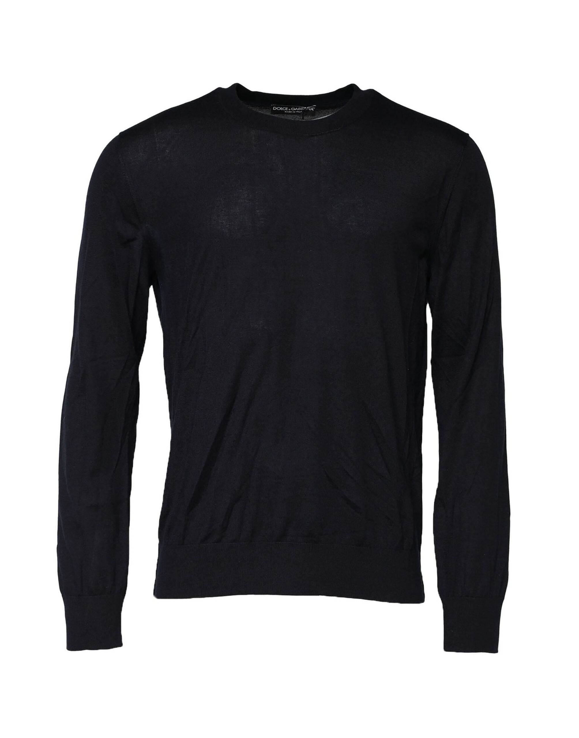 Dolce & Gabbana Black Long Sleeve CrewNeck Pullover Sweater - Hilstor