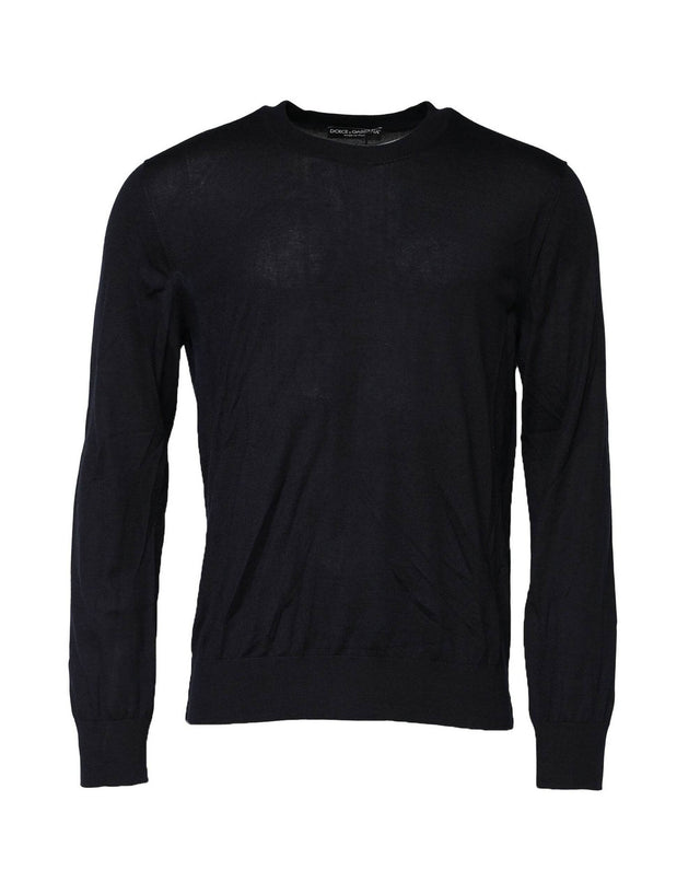 Dolce & Gabbana Black Long Sleeve CrewNeck Pullover Sweater - Hilstor