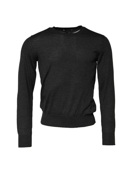 Dolce & Gabbana Gray Cashmere Crew Neck Sweatshirt Sweater - Hilstor