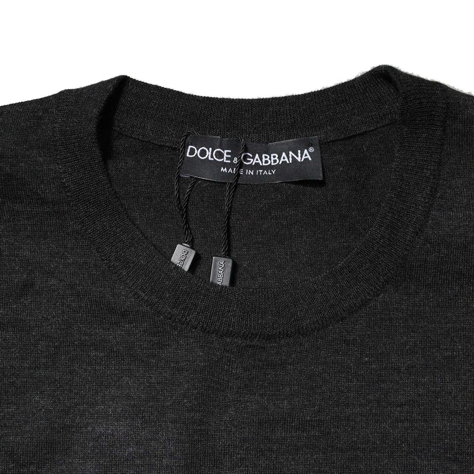 Dolce & Gabbana Gray Cashmere Crew Neck Sweatshirt Sweater - Hilstor