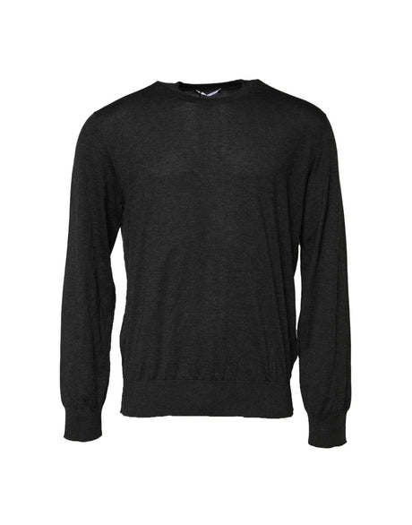 Dolce & Gabbana Gray Long Sleeve Crew Neck Pullover Sweater - Hilstor