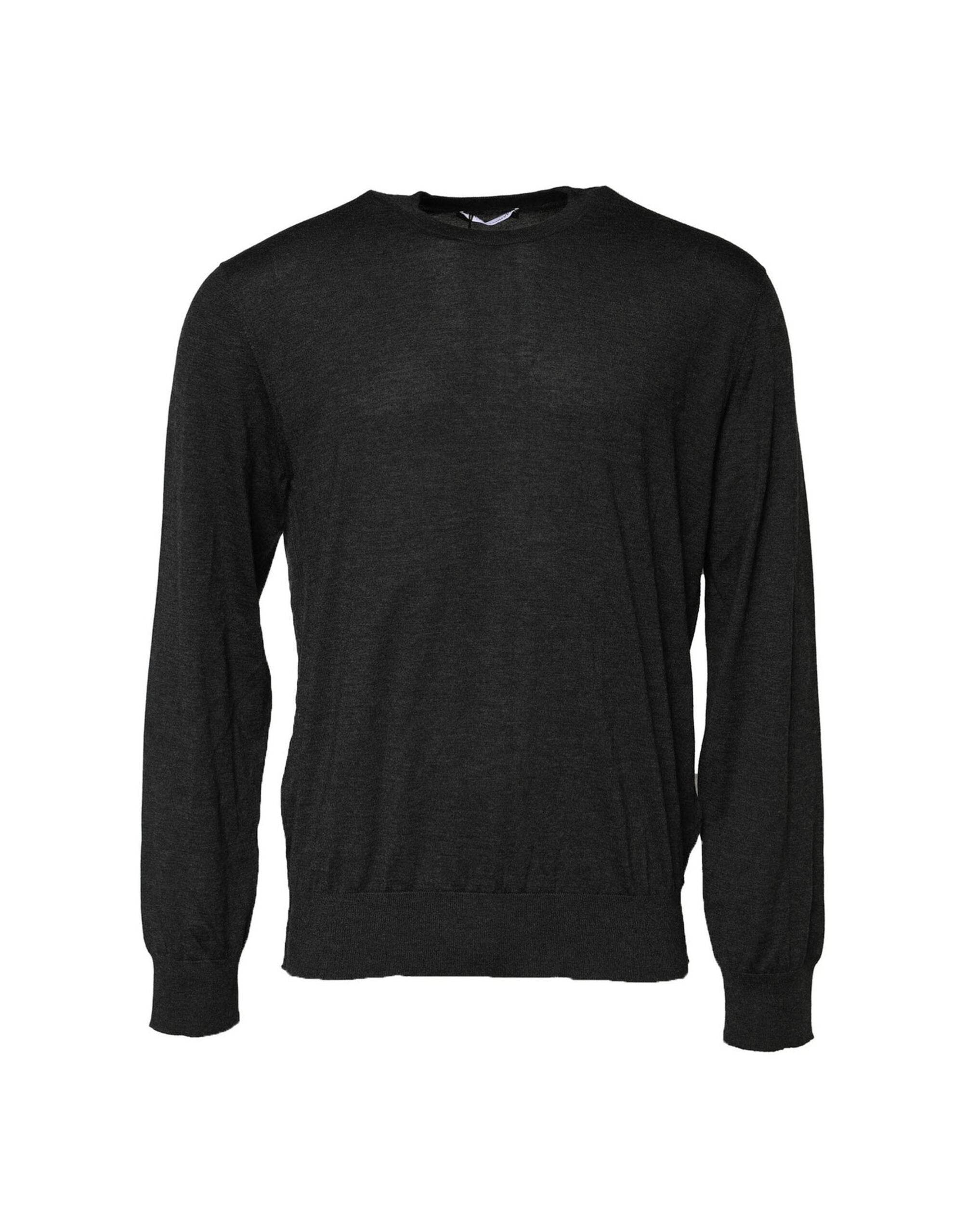 Dolce & Gabbana Gray Long Sleeve Crew Neck Pullover Sweater - Hilstor
