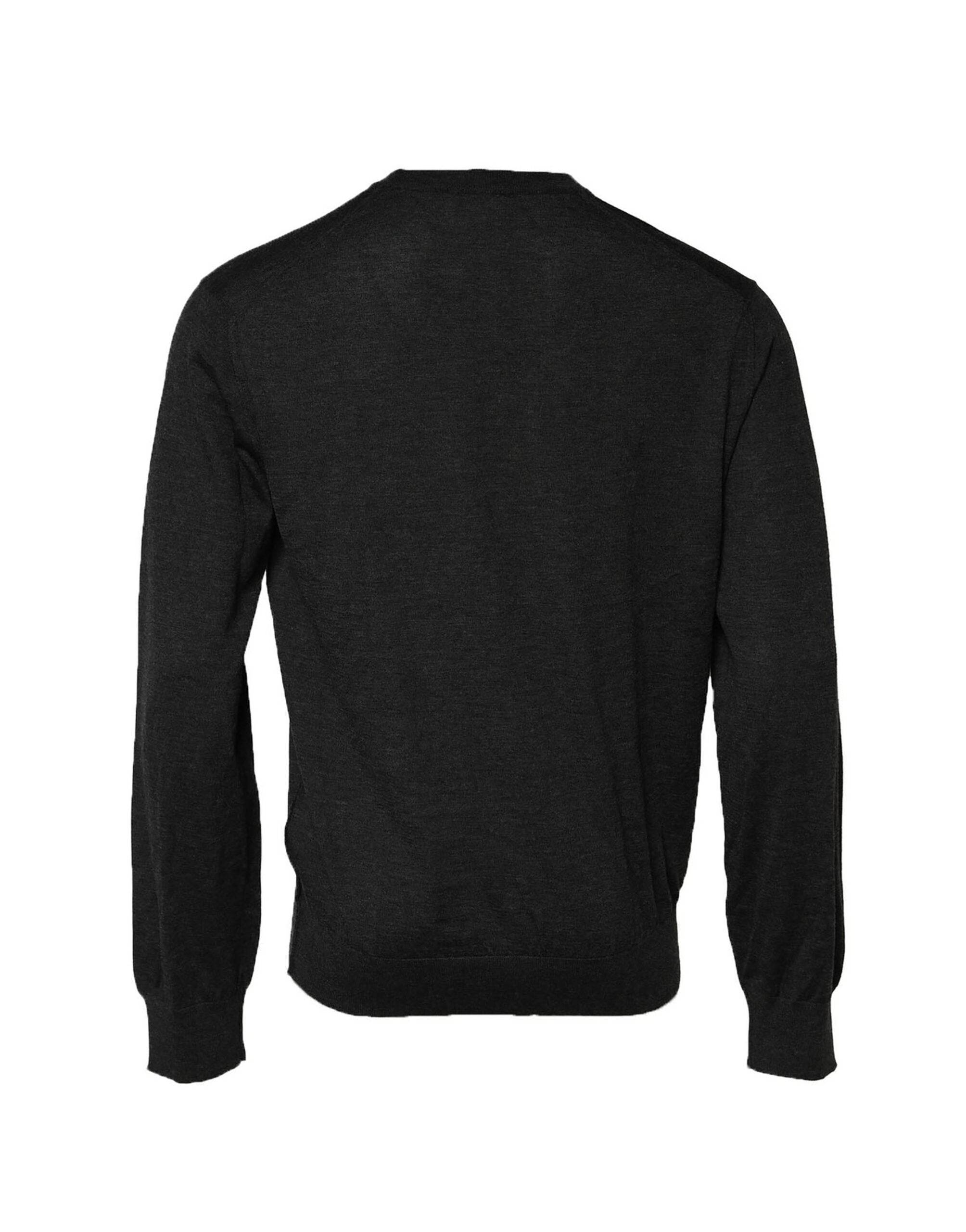 Dolce & Gabbana Gray Long Sleeve Crew Neck Pullover Sweater - Hilstor