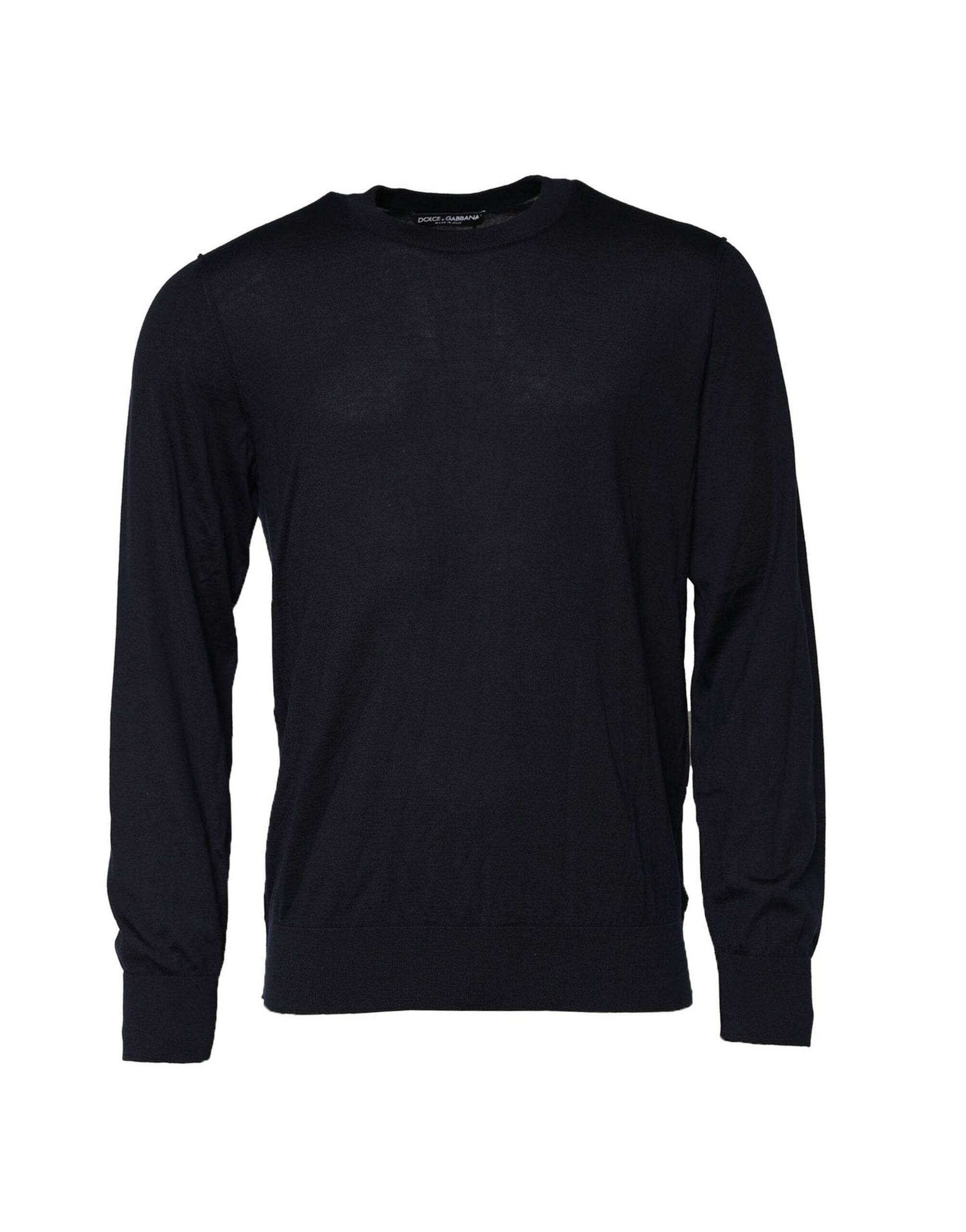 Dolce & Gabbana Black Cashmere Crew Neck Sweatshirt Sweater - Hilstor