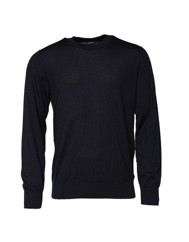 Dolce & Gabbana Black Cashmere Crew Neck Sweatshirt Sweater - Hilstor