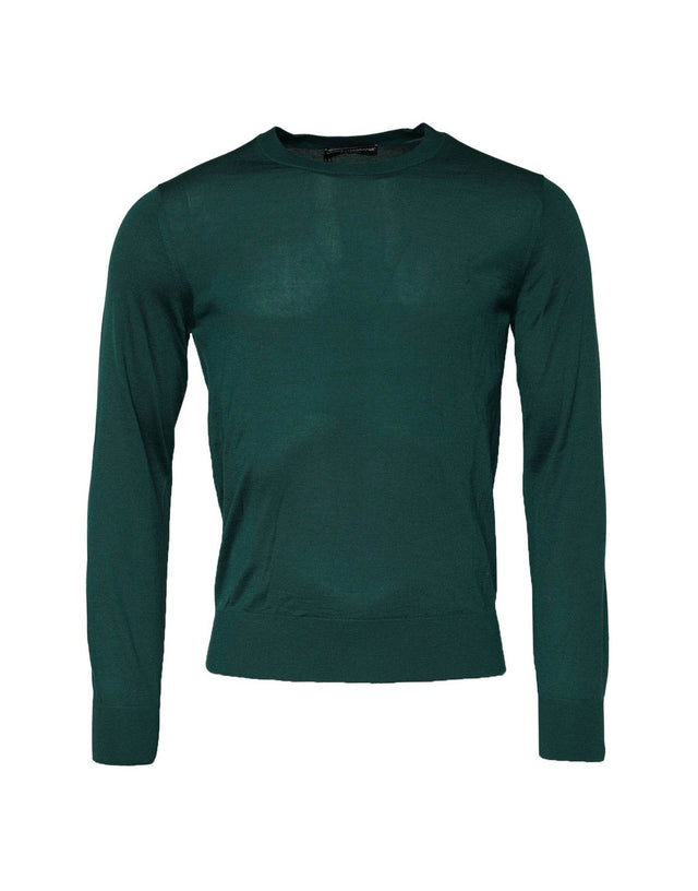 Dolce & Gabbana Green Cashmere Crew Neck Sweatshirt Sweater - Hilstor