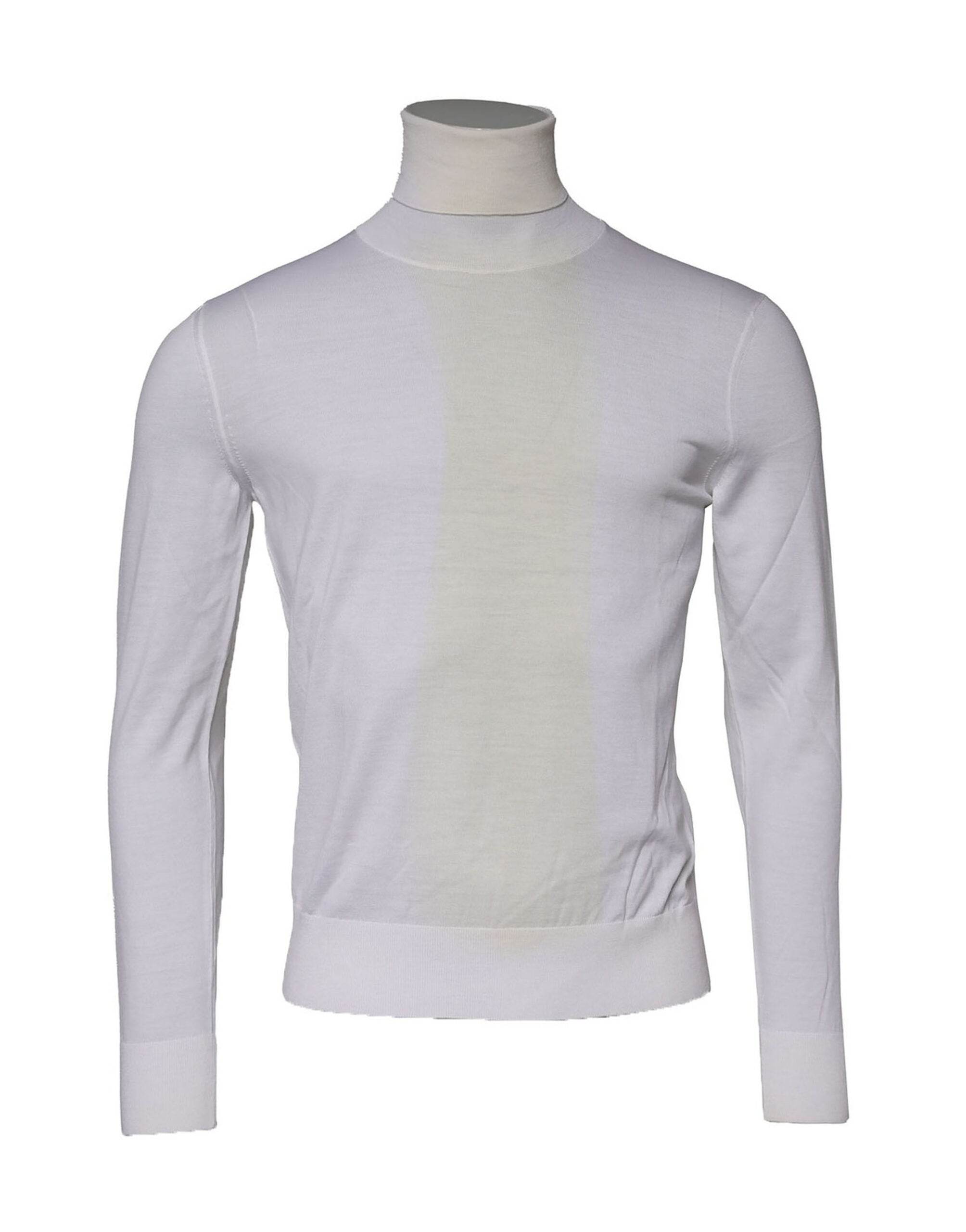 Dolce & Gabbana White Wool Turtleneck Men Sweatshirt Sweater - Hilstor