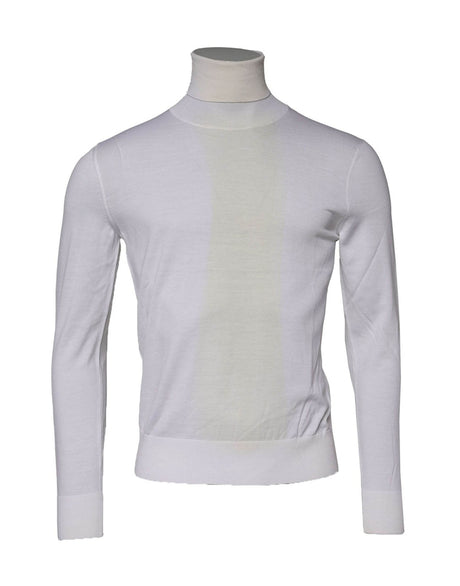 Dolce & Gabbana White Wool Turtleneck Men Sweatshirt Sweater - Hilstor