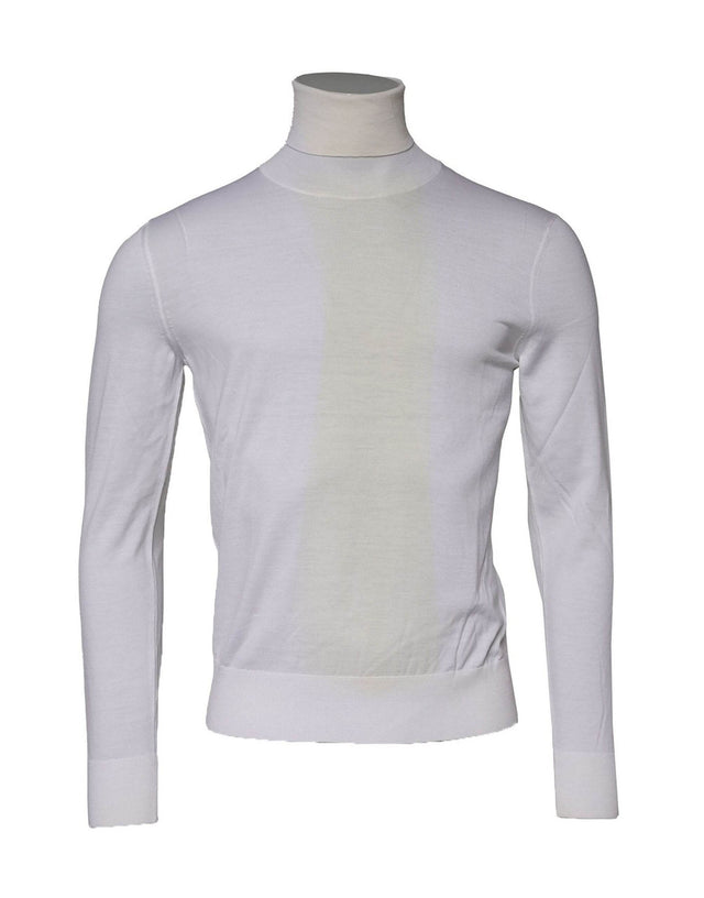 Dolce & Gabbana White Wool Turtleneck Men Sweatshirt Sweater - Hilstor