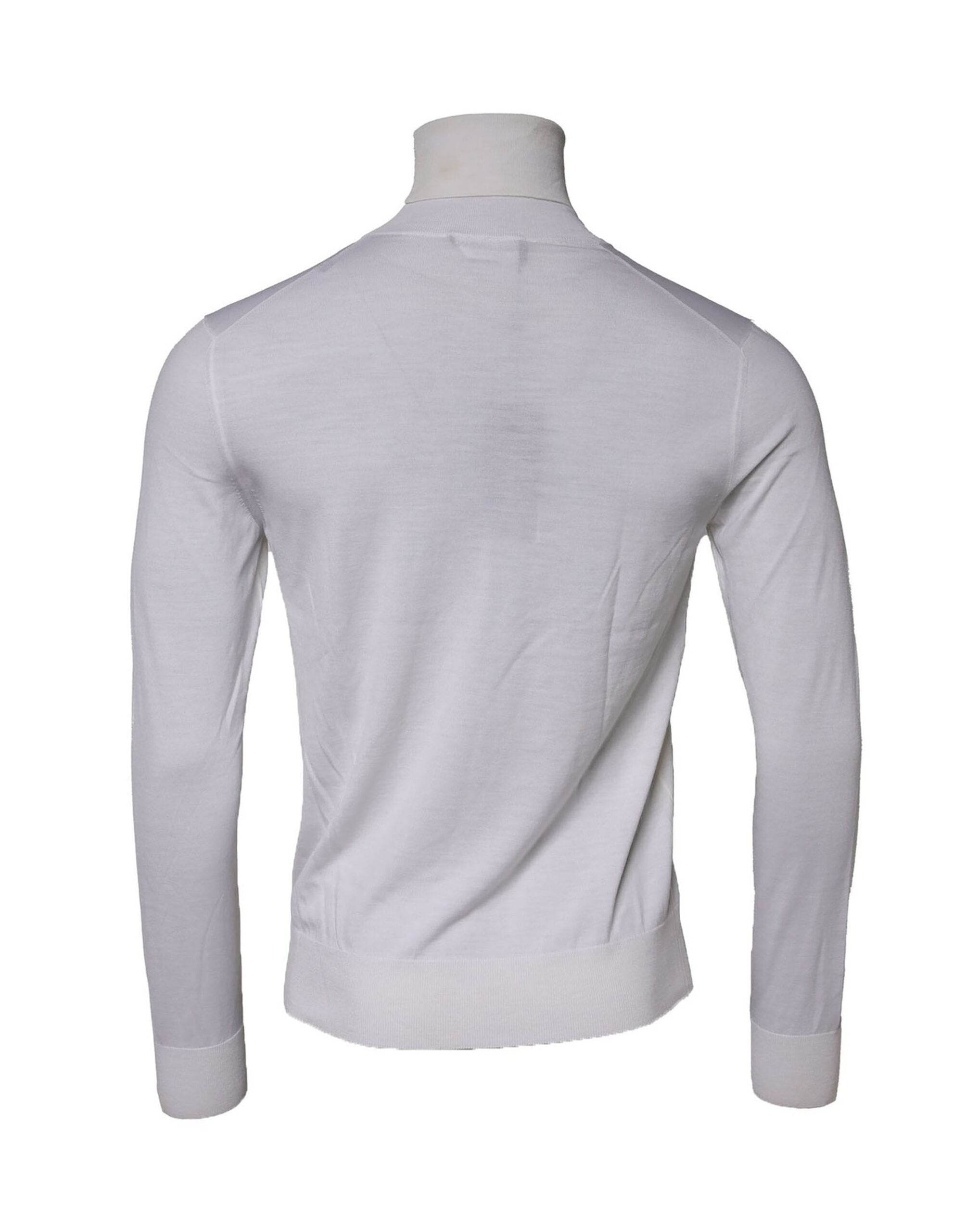 Dolce & Gabbana White Wool Turtleneck Men Sweatshirt Sweater - Hilstor