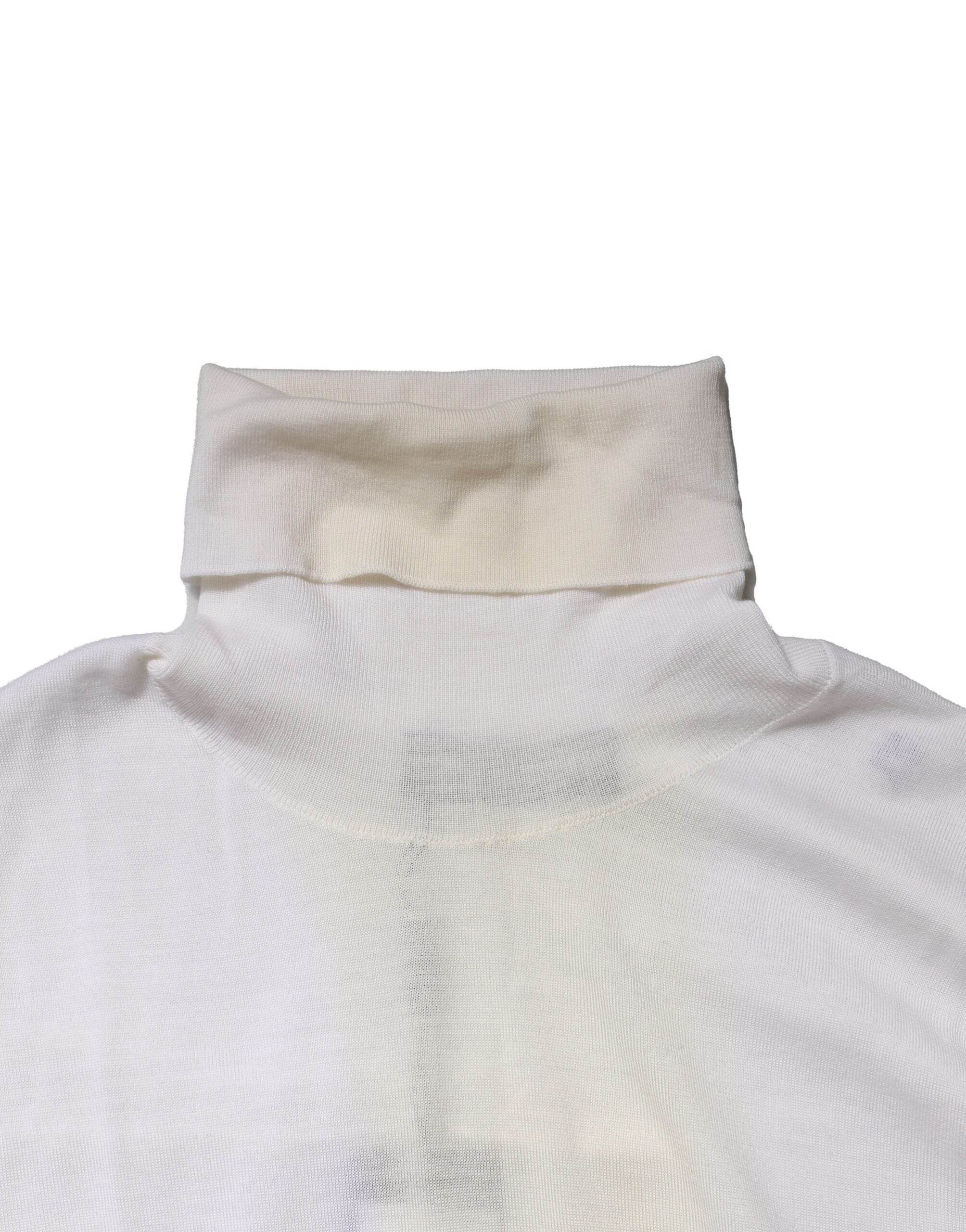 Dolce & Gabbana White Wool Turtleneck Men Sweatshirt Sweater - Hilstor