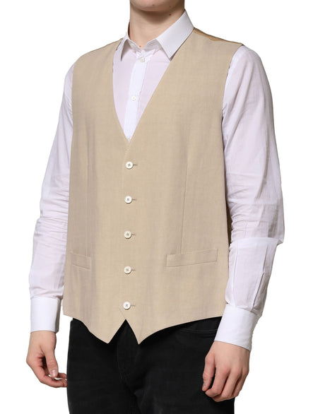 Dolce &amp; Gabbana Beige Hørkjole Formel Herrevest