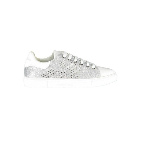 Emporio Armani Silver Leather Women Sneaker - Hilstor