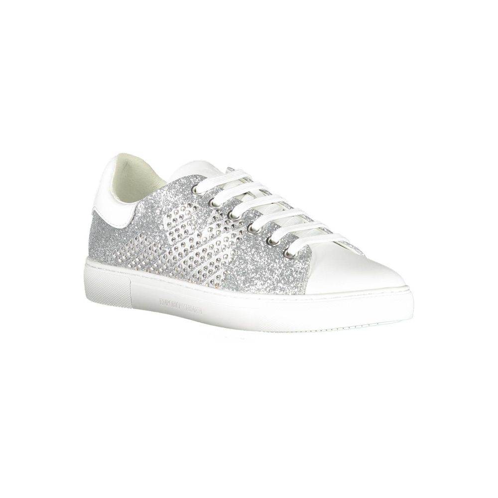 Emporio Armani Silver Leather Women Sneaker - Hilstor