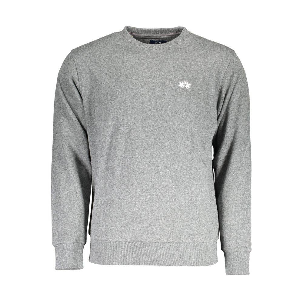 La Martina Gray Cotton Men Sweater - Hilstor
