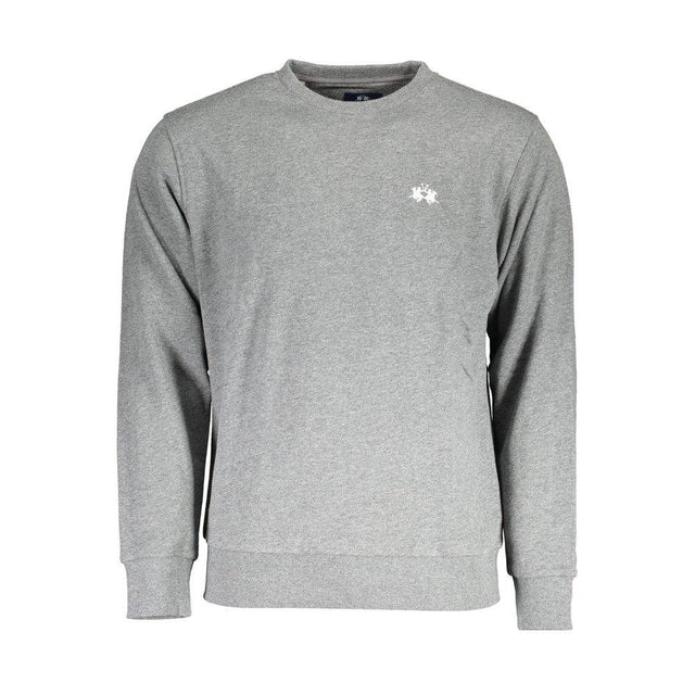 La Martina Gray Cotton Men Sweater - Hilstor