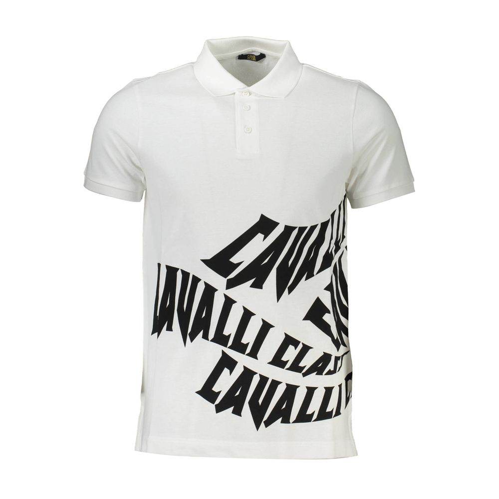 Cavalli Class White Cotton Men Polo - Hilstor