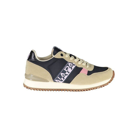 Napapijri Beige Lace-Up Sneakers with Contrasting Details - Hilstor
