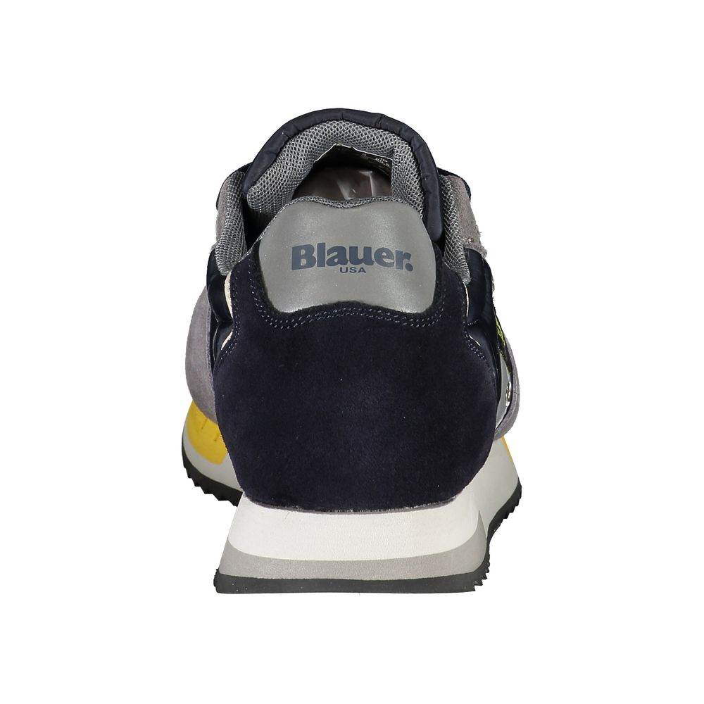 Blauer Elevate Your Step: Blue Contrast Lace-Up Sneakers - Hilstor