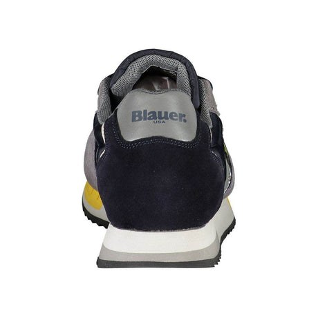 Blauer Elevate Your Step: Blue Contrast Lace-Up Sneakers - Hilstor