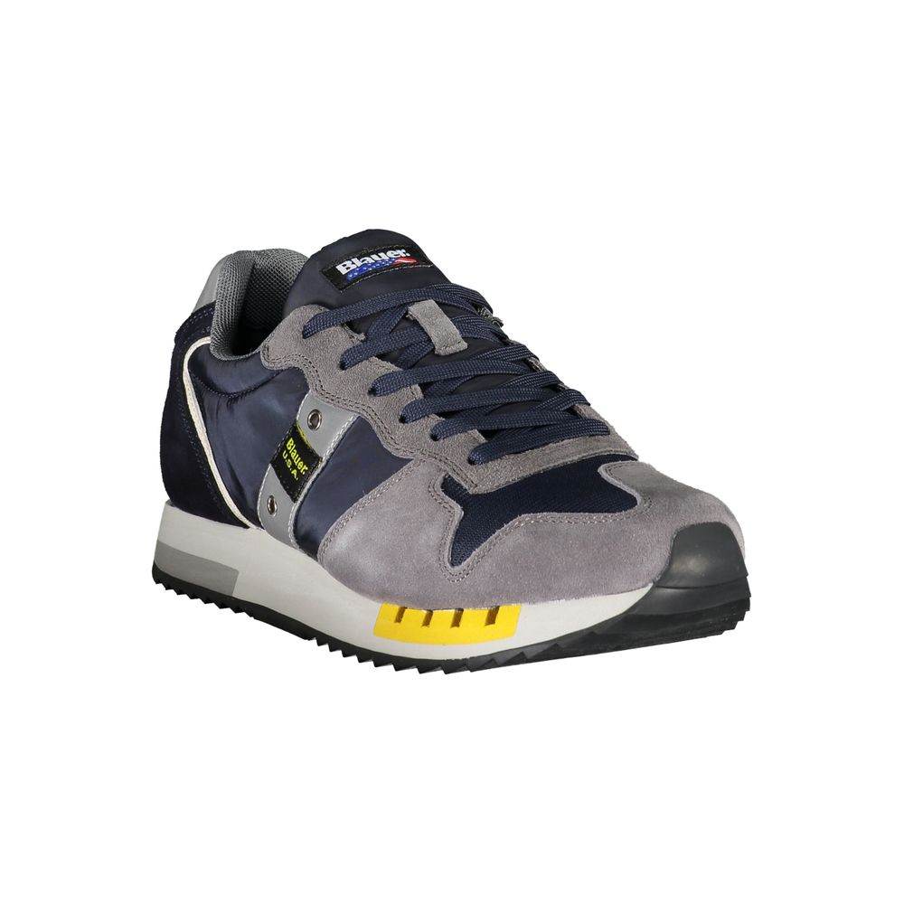Blauer Elevate Your Step: Blue Contrast Lace-Up Sneakers - Hilstor