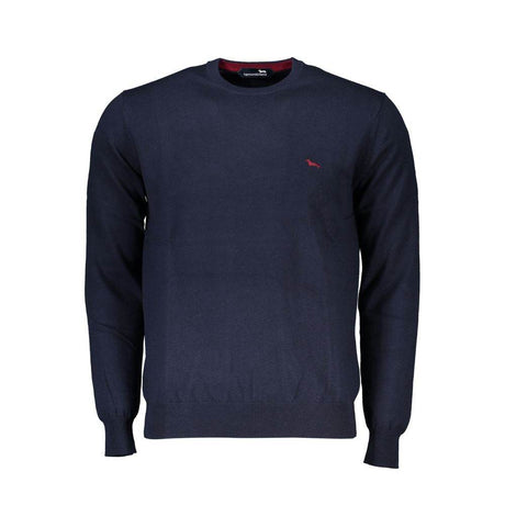 Harmont & Blaine Crew Neck Embroidered Blue Sweater - Hilstor