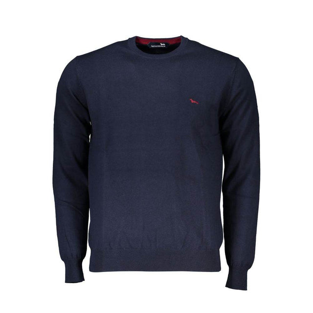 Harmont & Blaine Crew Neck Embroidered Blue Sweater - Hilstor