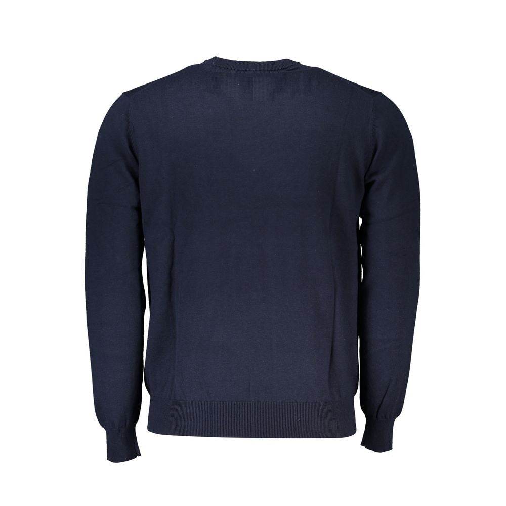 Harmont & Blaine Crew Neck Embroidered Blue Sweater - Hilstor