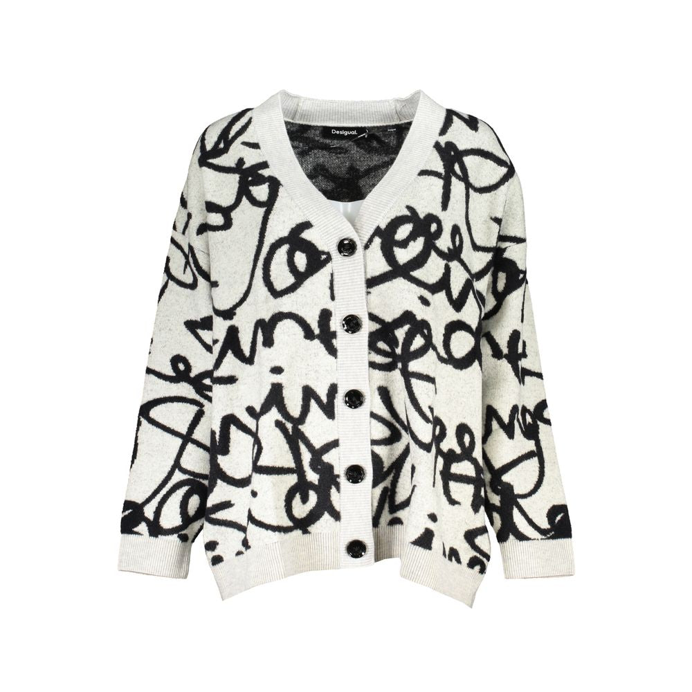 Desigual smart cardigan med V-hals i kontrast