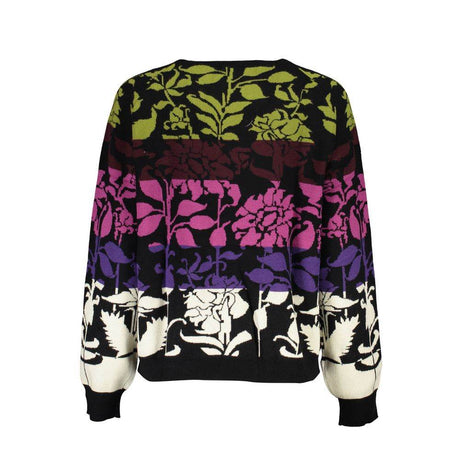 Desigual Chic Long-Sleeved Black Sweater with Contrast Details - Hilstor