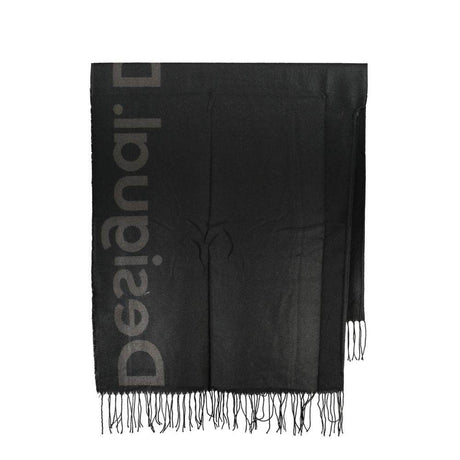 Desigual Chic Contrast Detail Poncho in Timeless Black - Hilstor